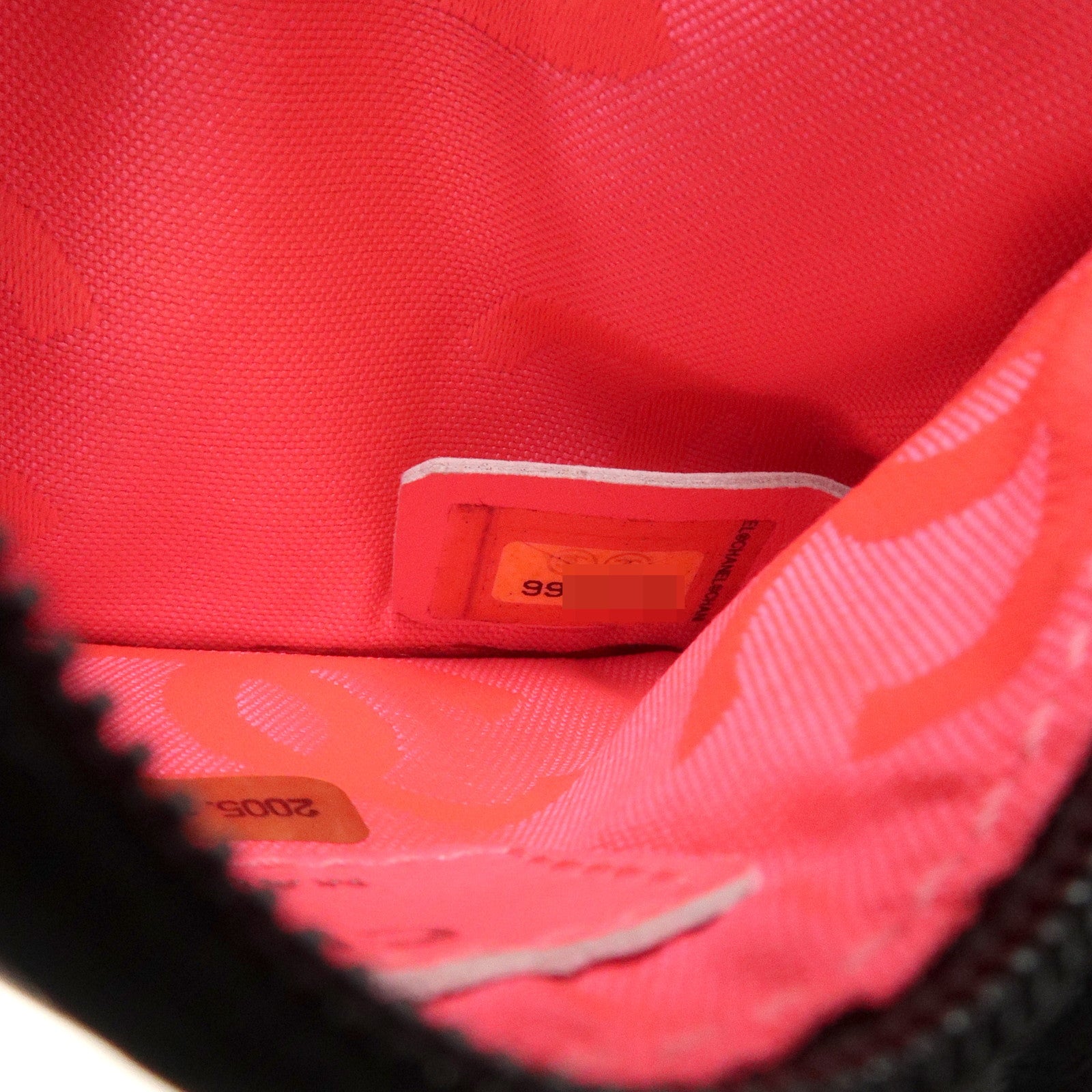 CHANEL COCO Mark Lamb Skin Coin Case Black Silver A25183