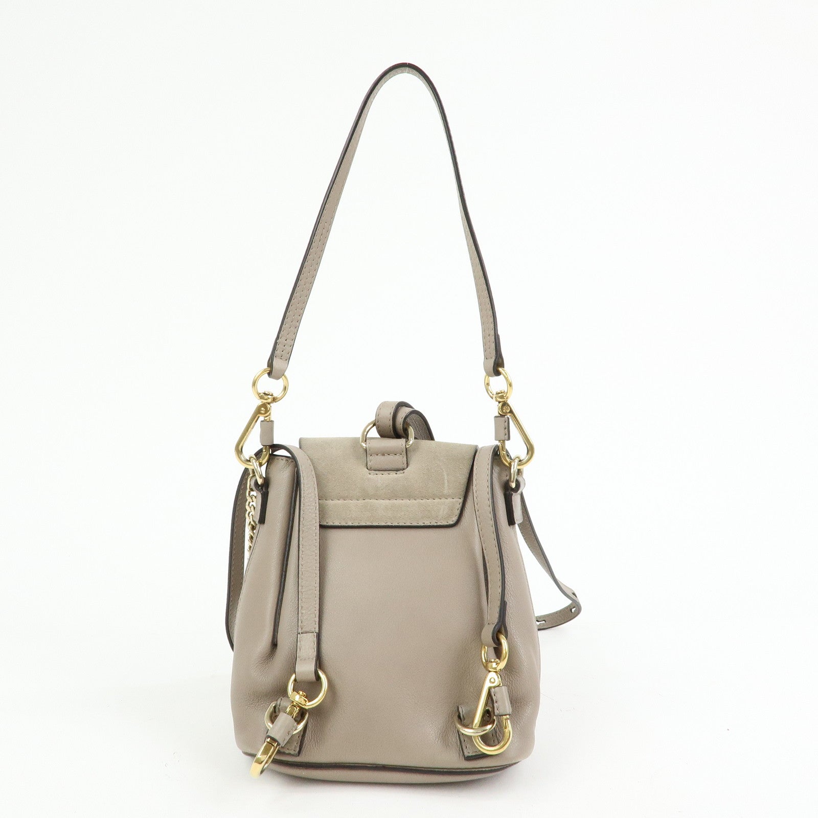 Chloe Faye Suede Leather 2Way Bag Shoulder Bag Backpack Gray