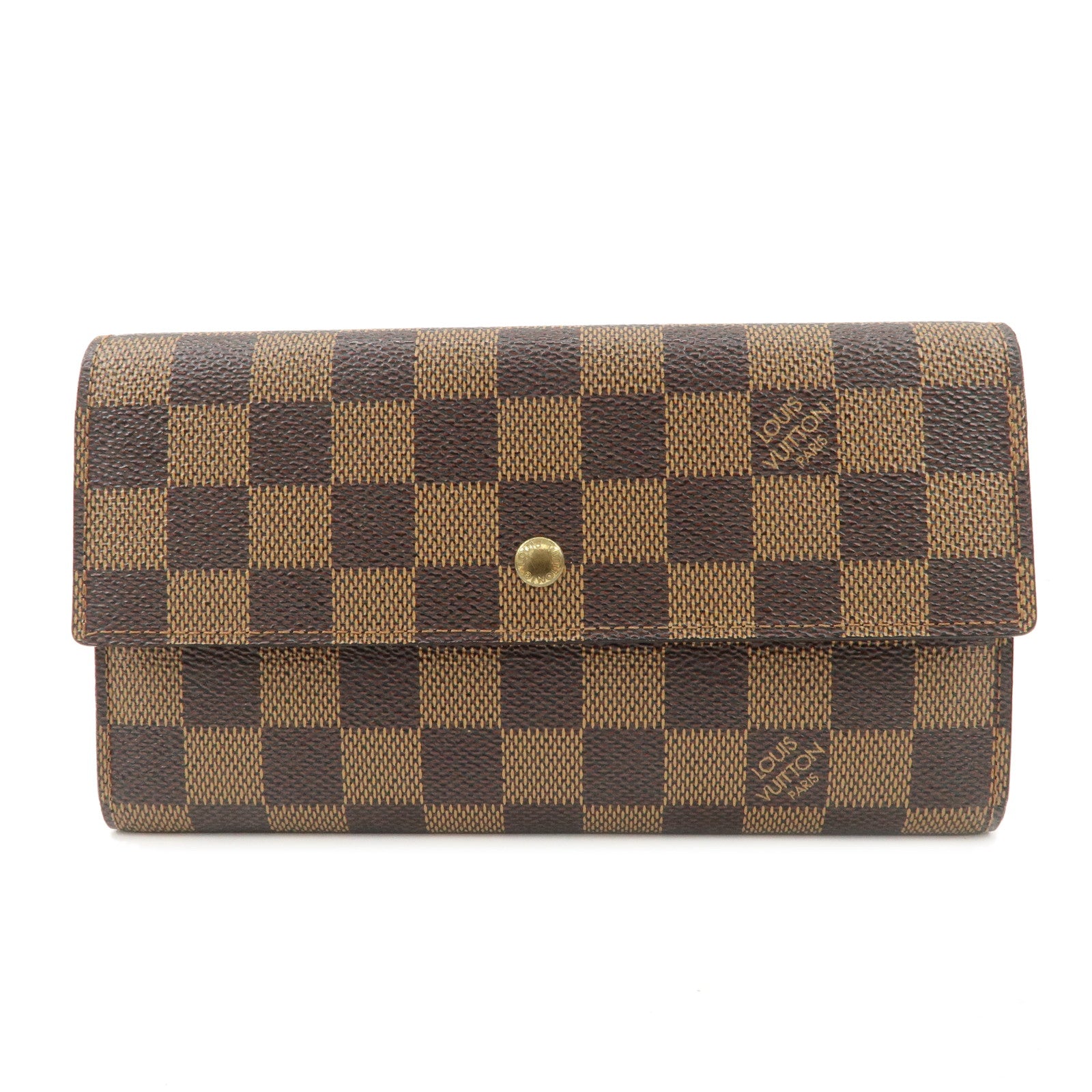 Louis Vuitton Damier Porte Tresor International Long Wallet N61215 Used