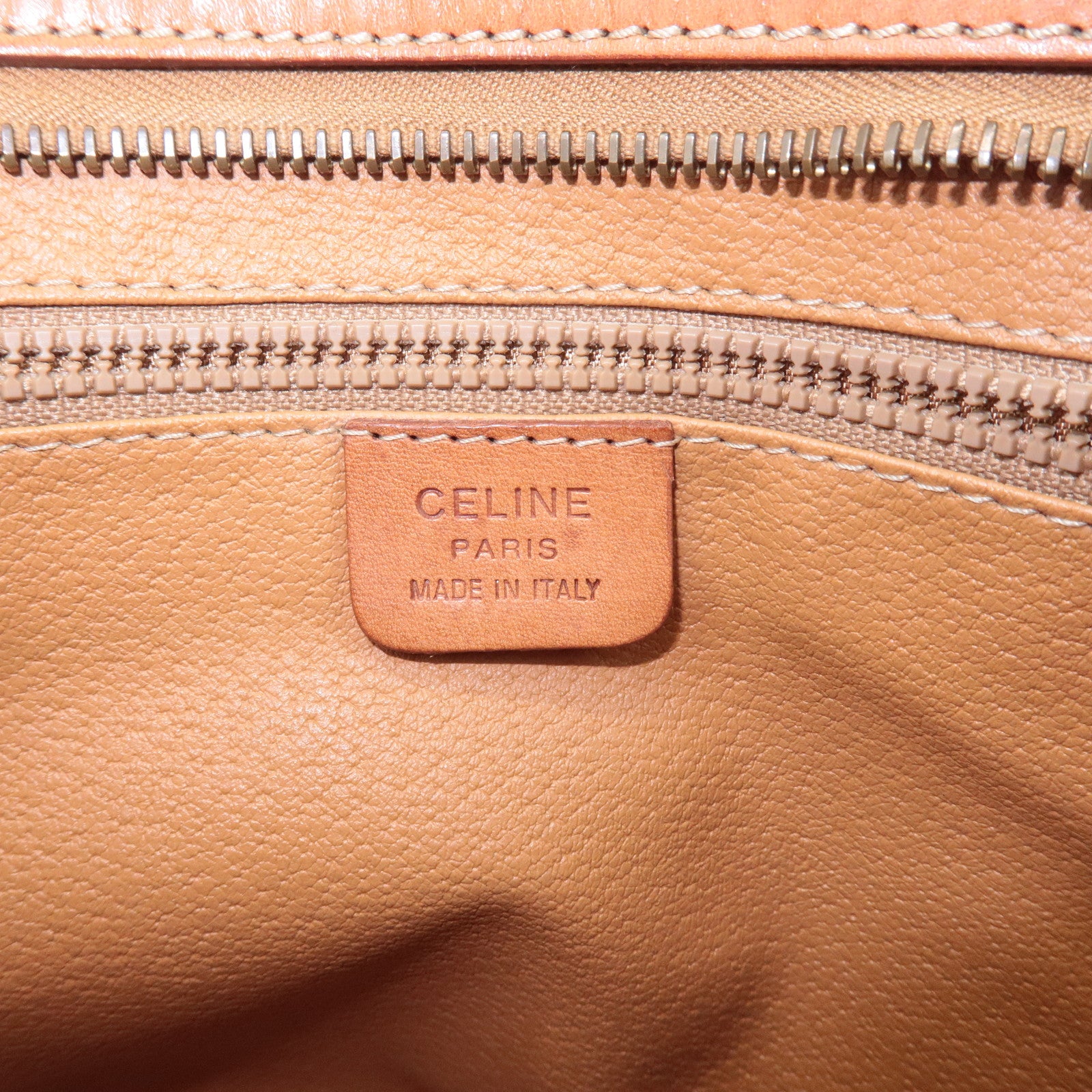 CELINE Macadam PVC Leather Clutch Bag Second Bag Brown