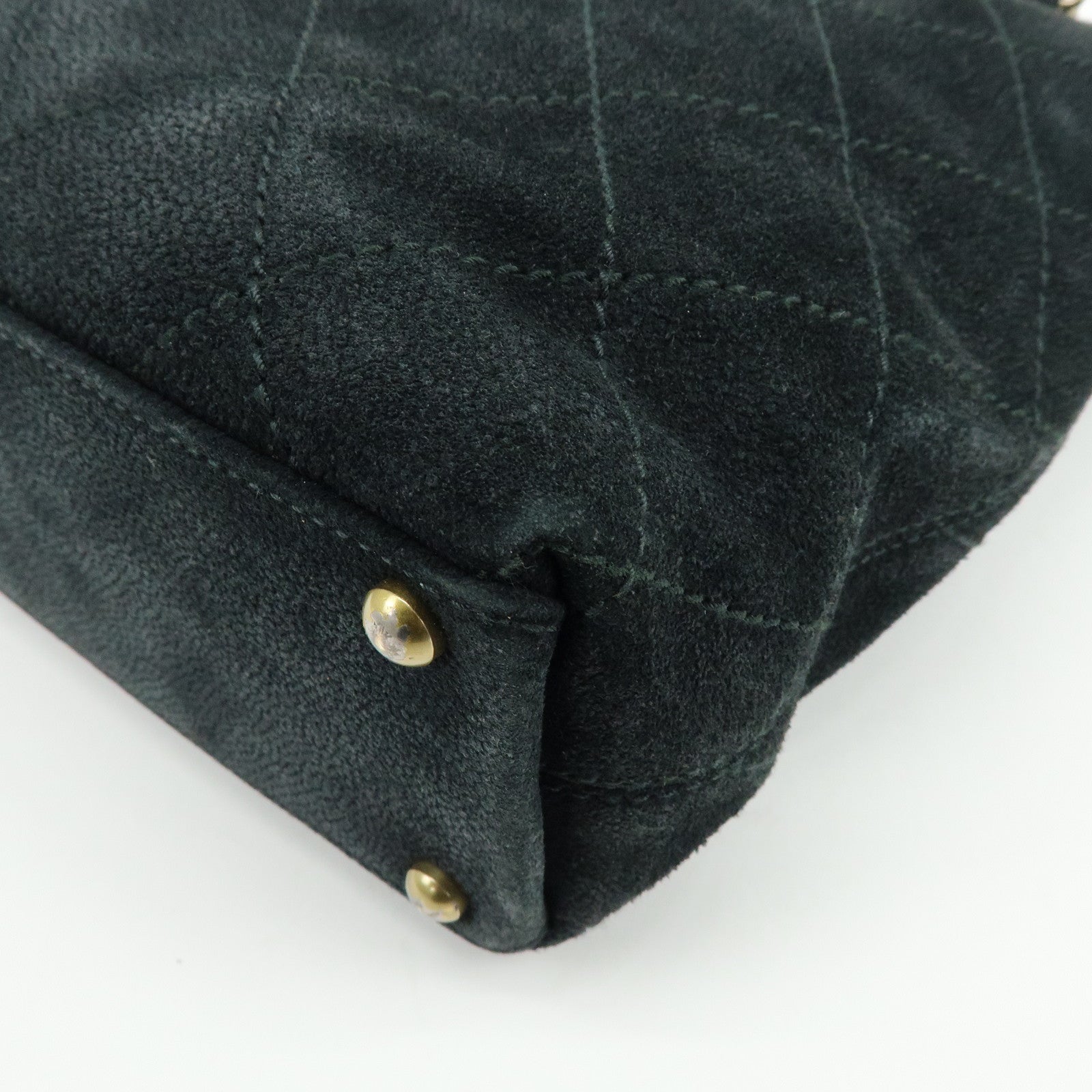 CHANEL Matelasse COCO Mark Suede Tote Bag Shoulder Bag Black