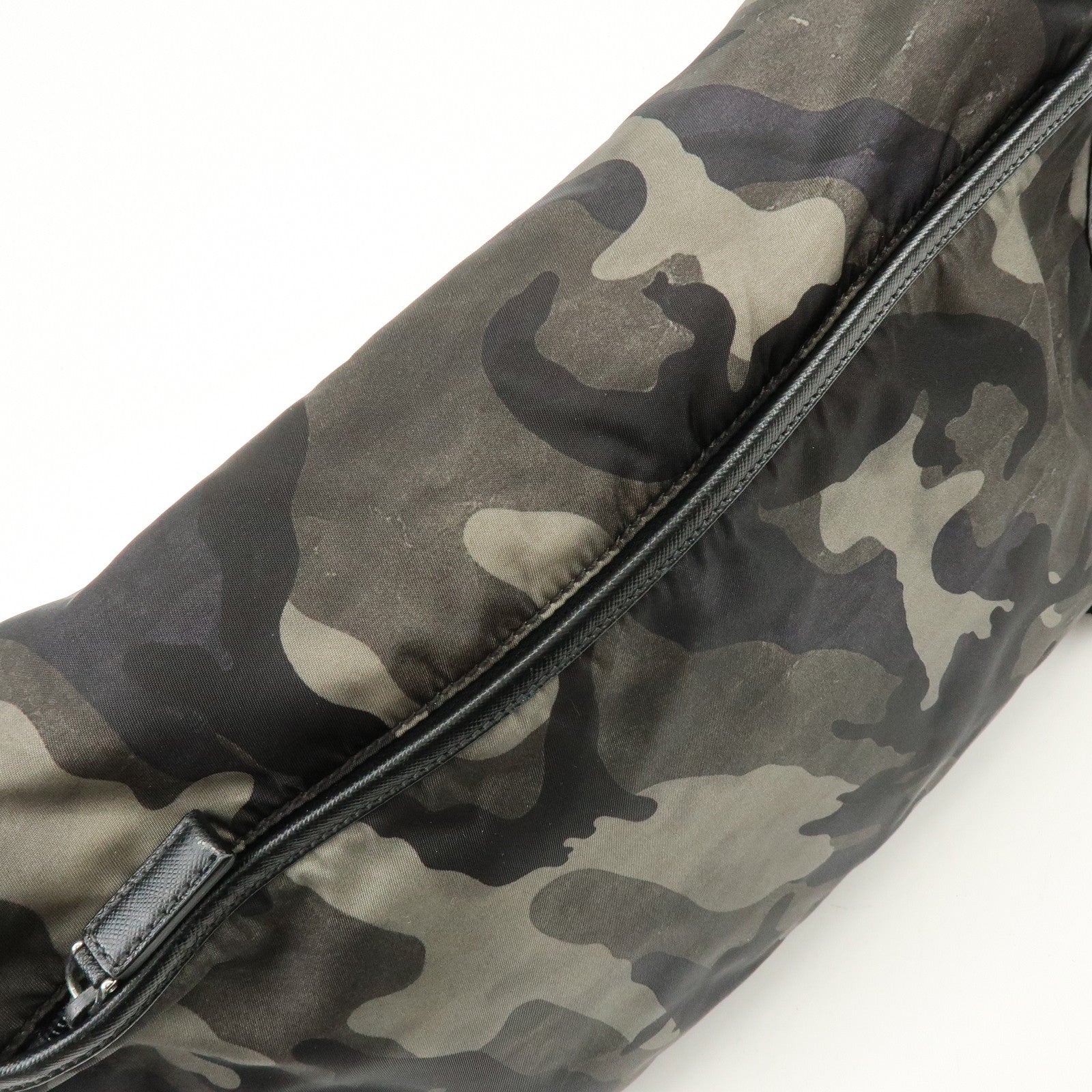 PRADA Triangle Logo Nylon Saffiano Leather Camouflage Shoulder Bag