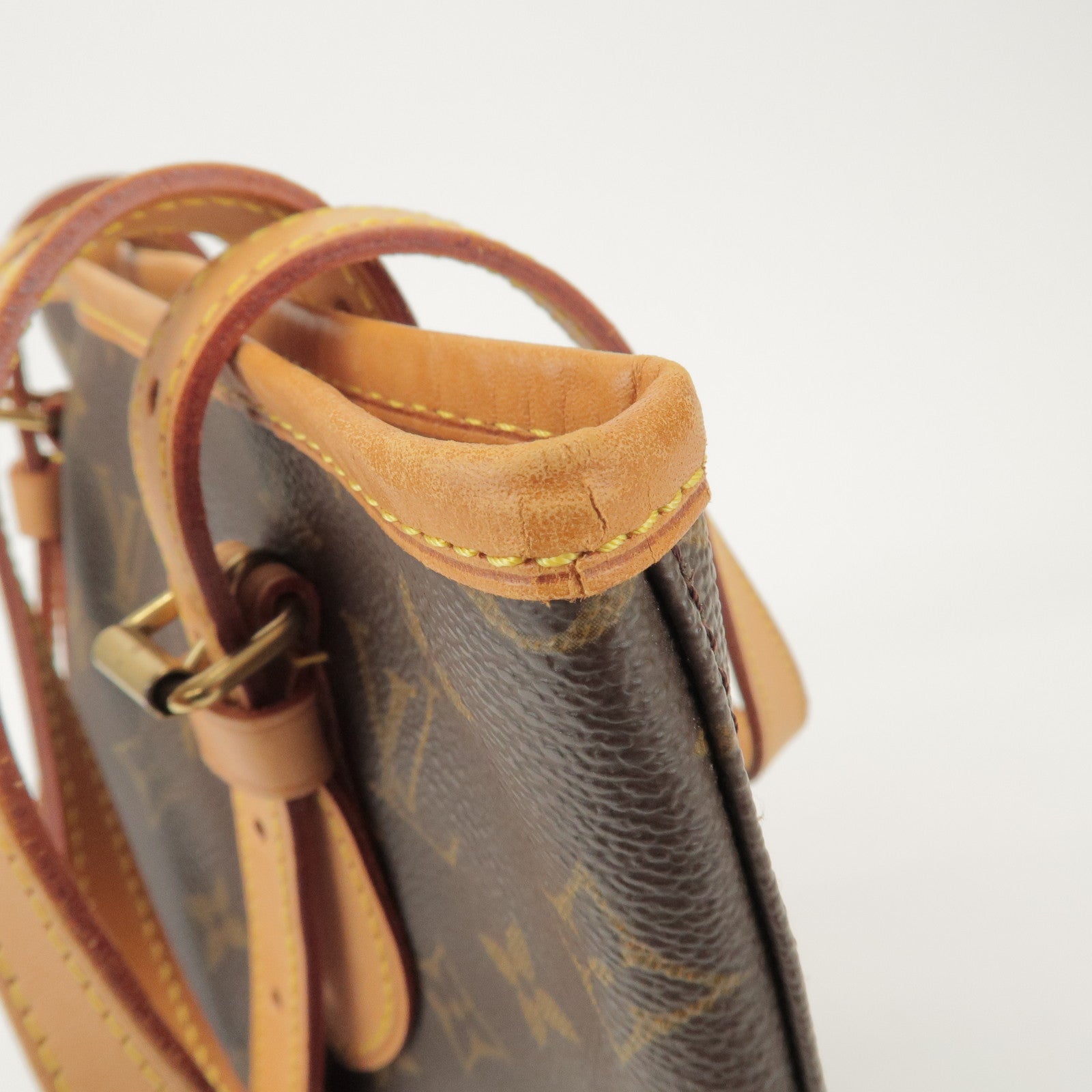 Louis Vuitton Monogram Canvas Bucket PM Hand Bag Brown M42238