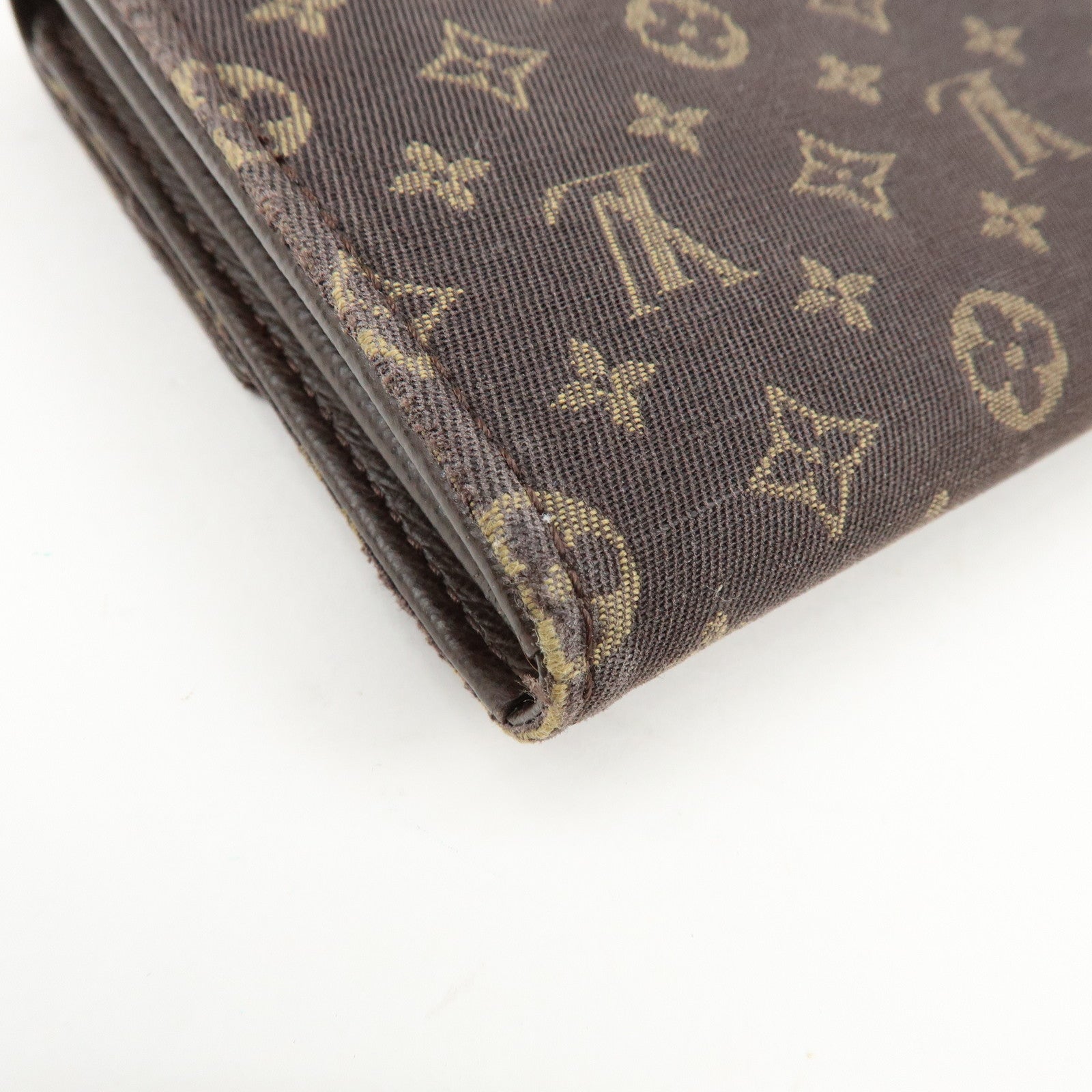 Louis Vuitton Monogram Mini Lin Canvas Long Wallet Brown M95234