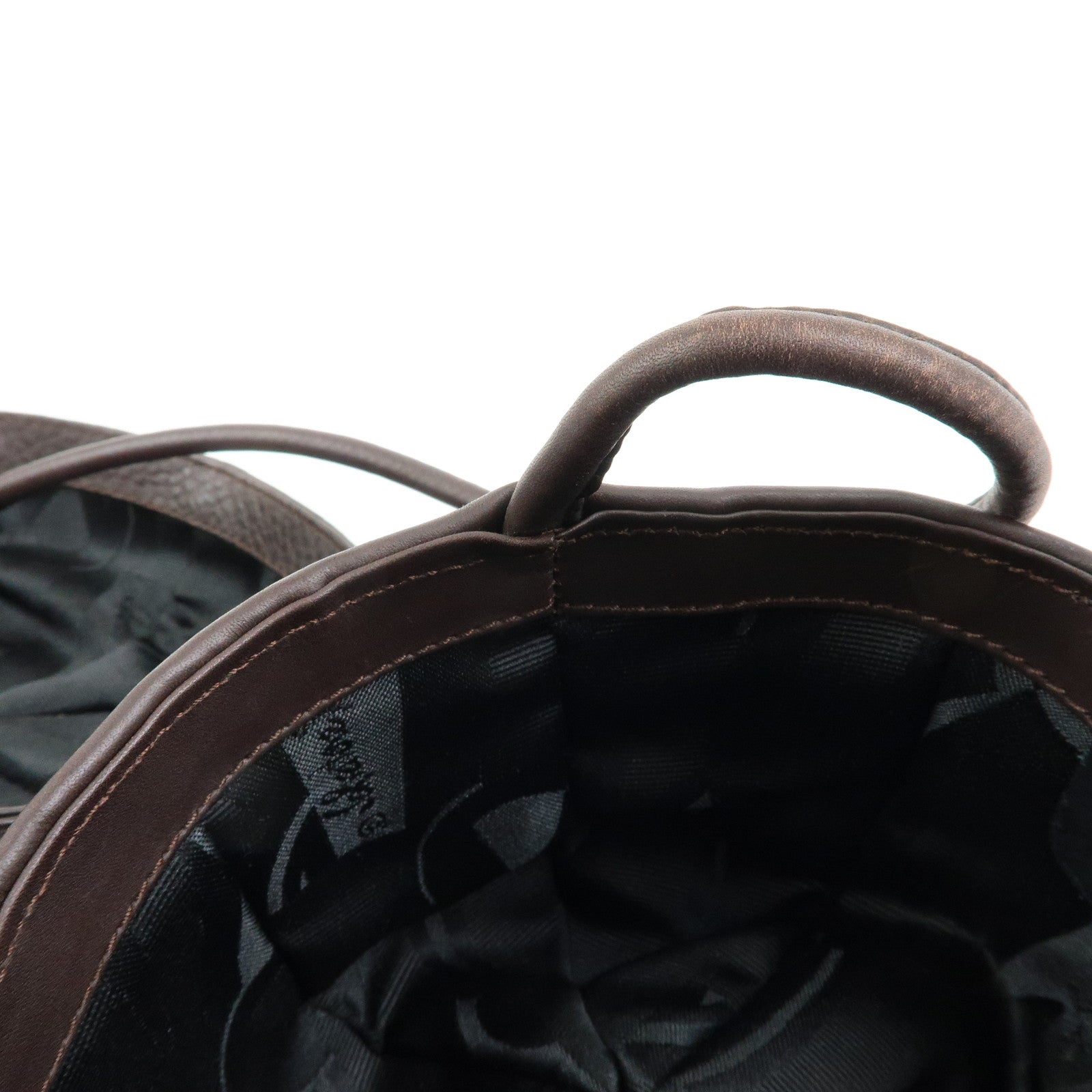 Ferragamo Leather Shoulder Bag Crossbody Bag Acorn Bag Dark Brown