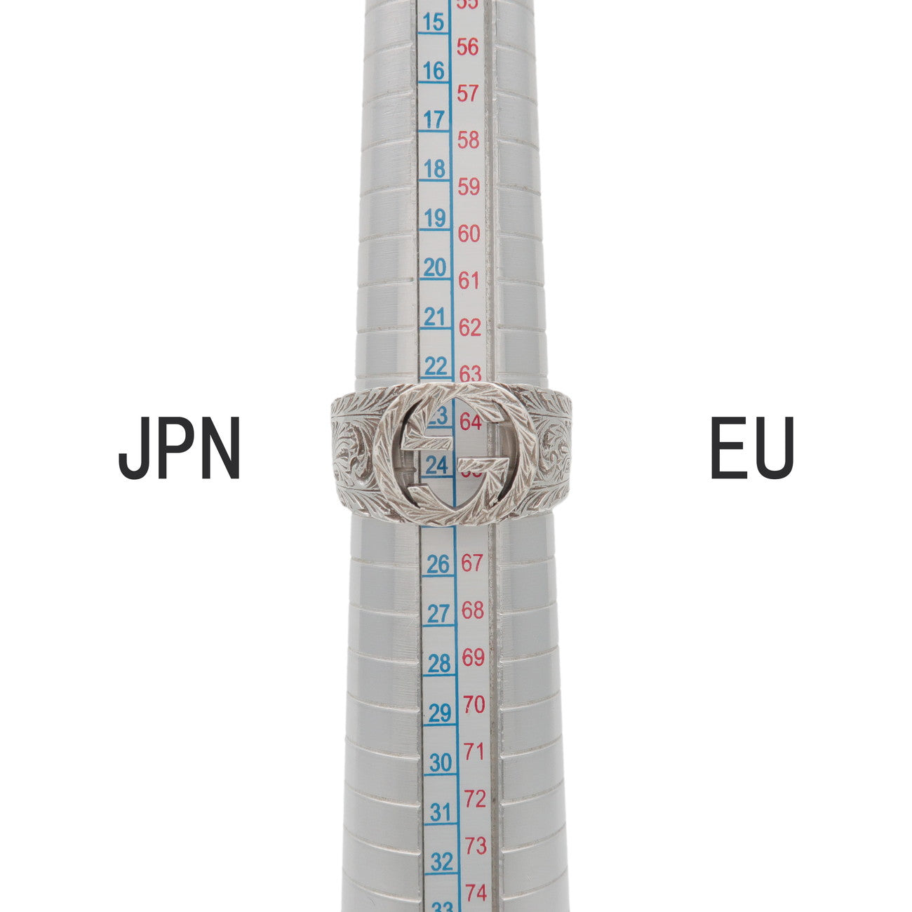 GUCCI Interlocking G Arabesque Ring SV925 Silver #25 US11 EU65 HK25