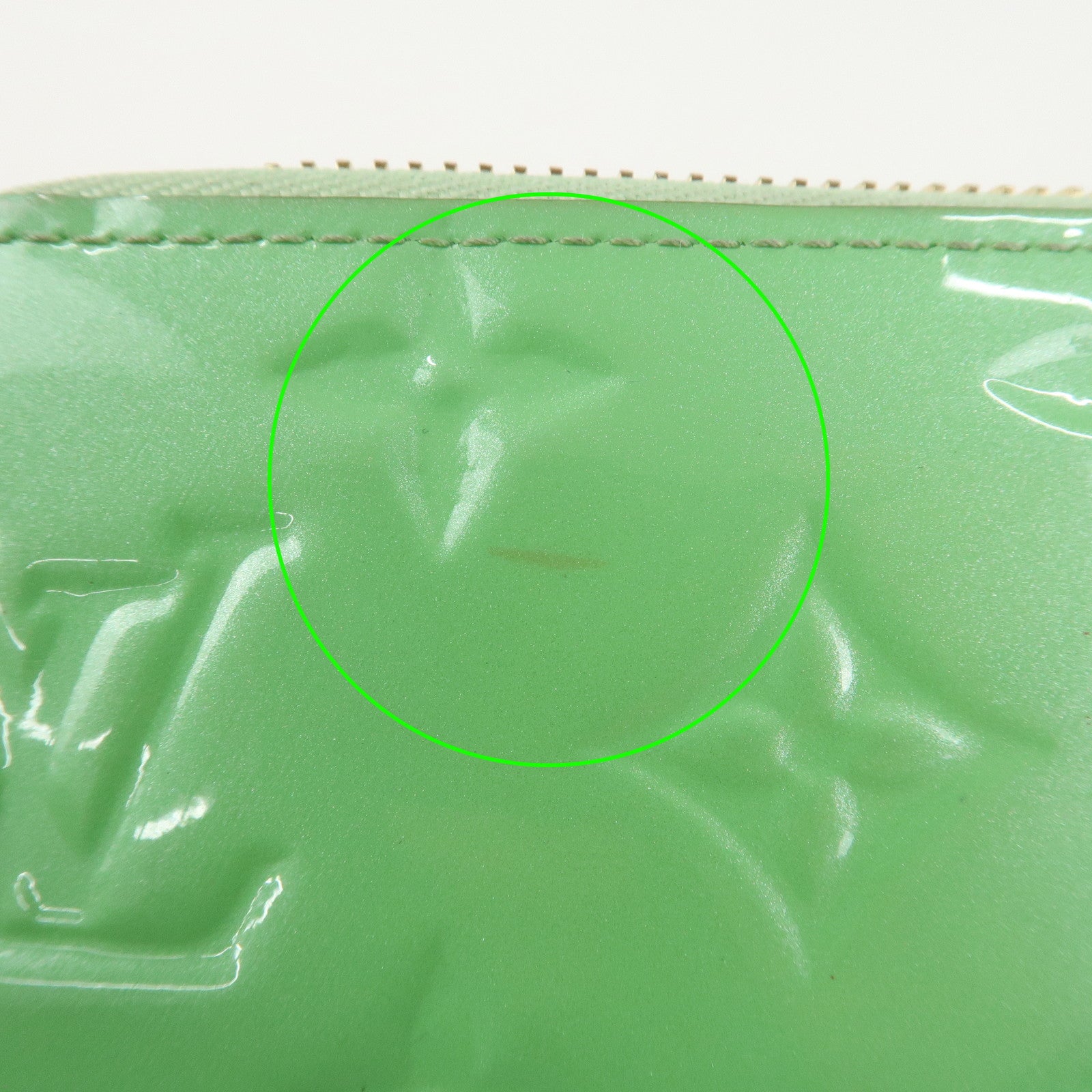 Louis Vuitton Monogram Vernis Zippy Wallet Light Green M82065 Used