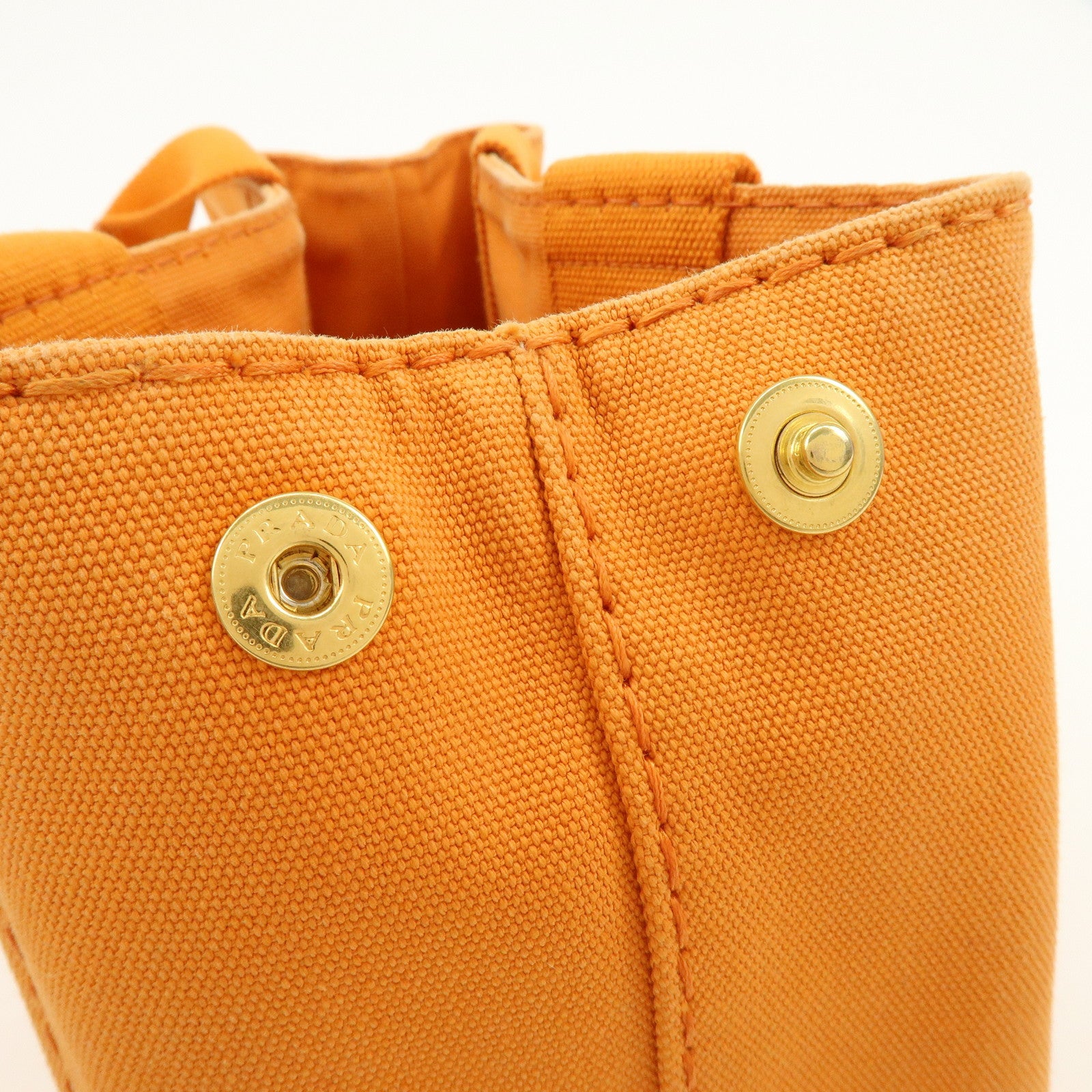 PRADA Canapa Mini Canvas Tote Bag Hand Bag BN2439 Orange