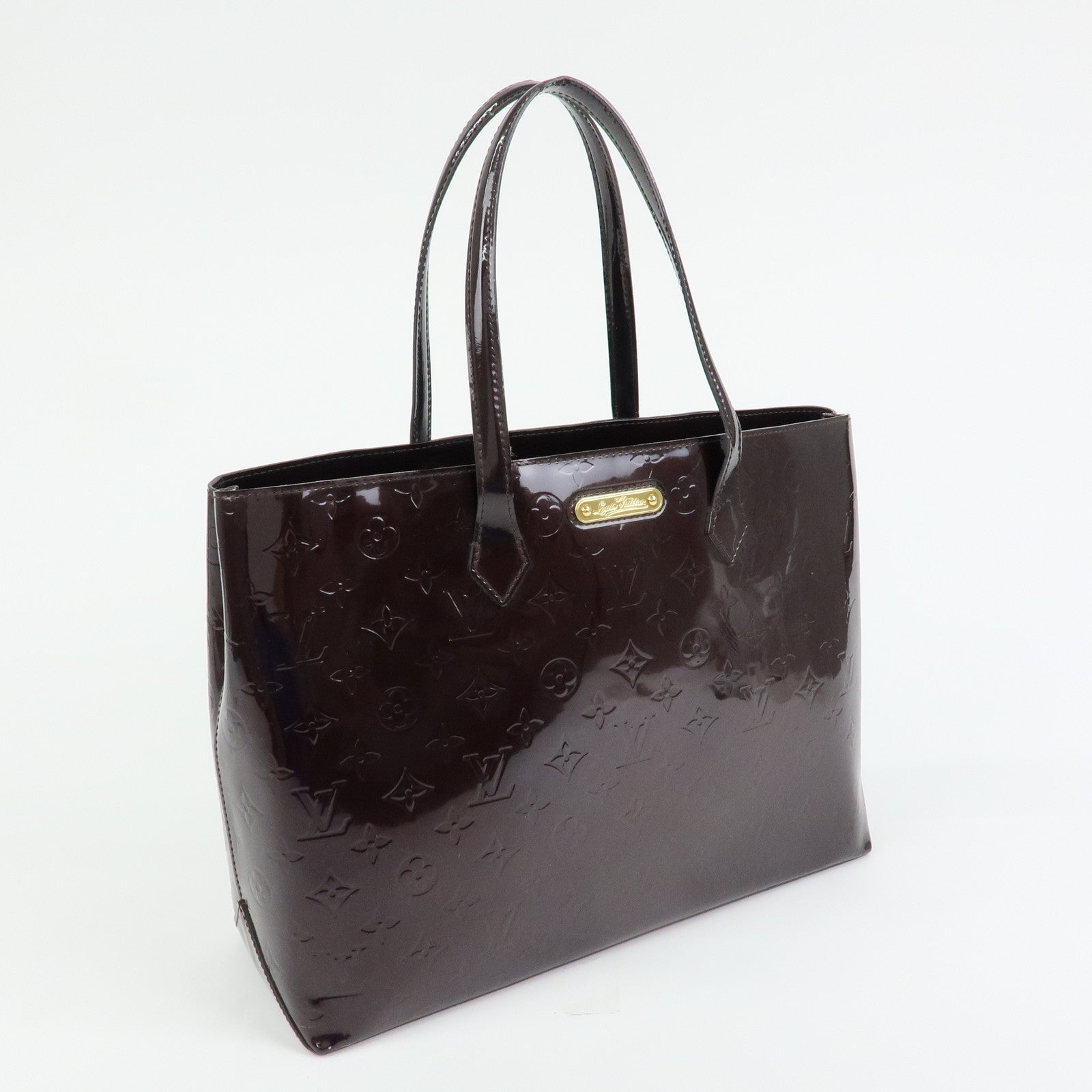 Louis Vuitton Monogram Vernis Leather Wilshire MM Tote Bag Amarante