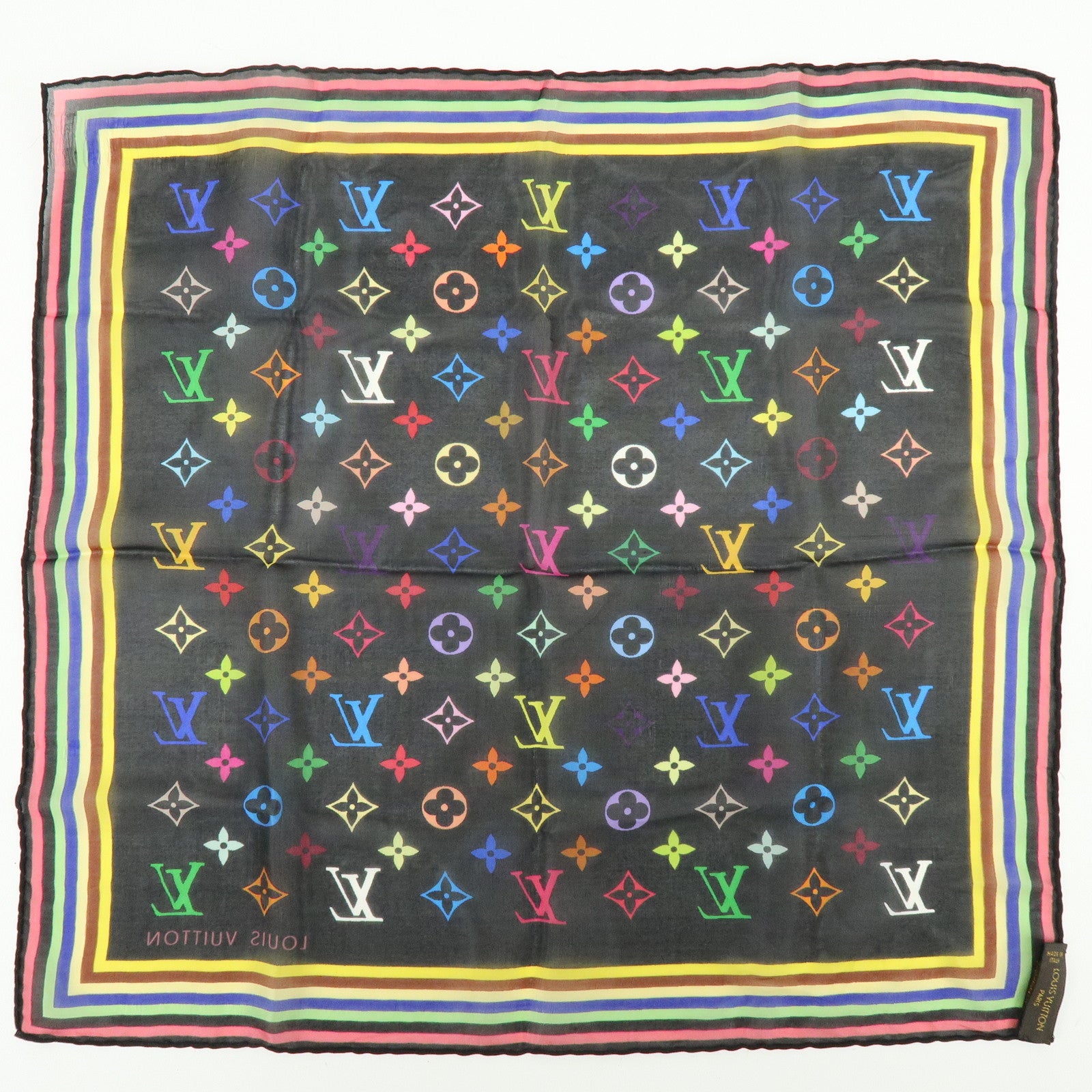 Louis Vuitton Monogram Multicolor Cotton 100％ Handkerchief M71912