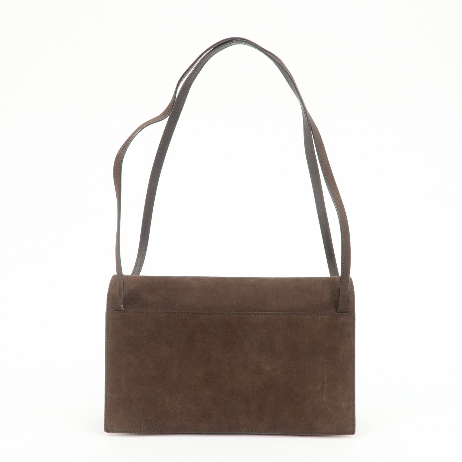 Ferragamo Leather Shoulder Bag Hand Bag Brown