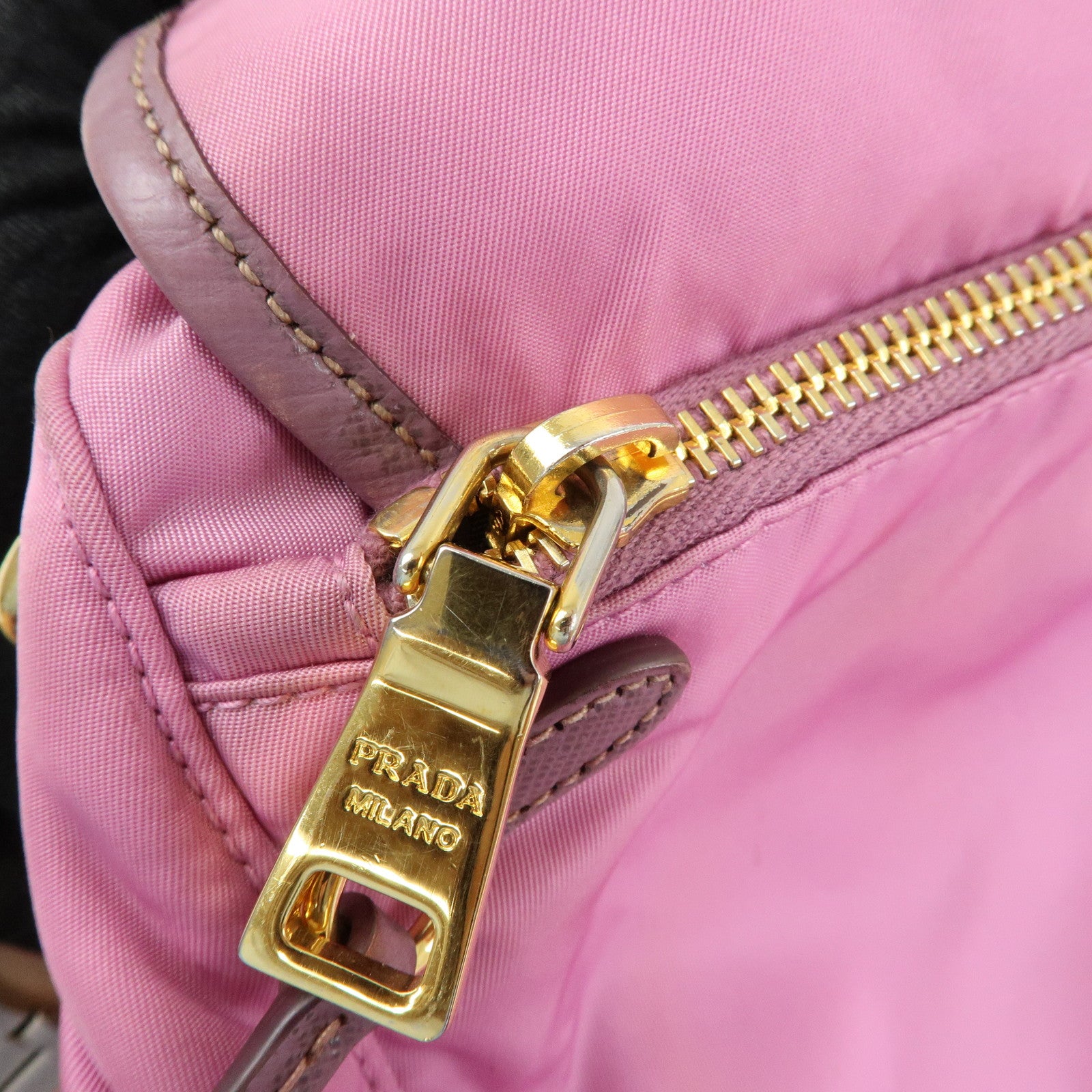 PRADA Nylon Saffiano Leather Shoulder Bag Crossbody Bag Purple