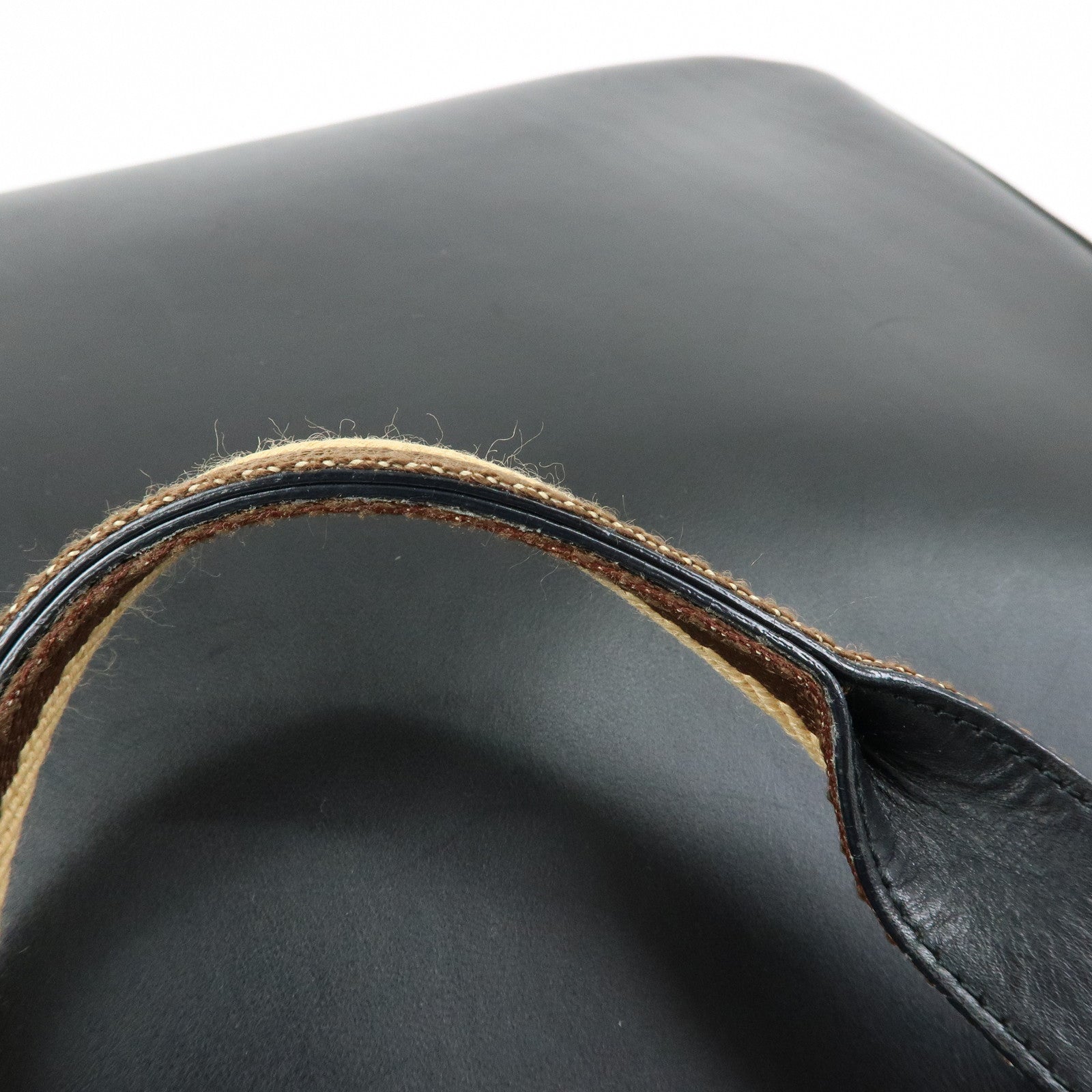 GUCCI Sherry Leather Tote Bag Hand Bag Black 002・1134