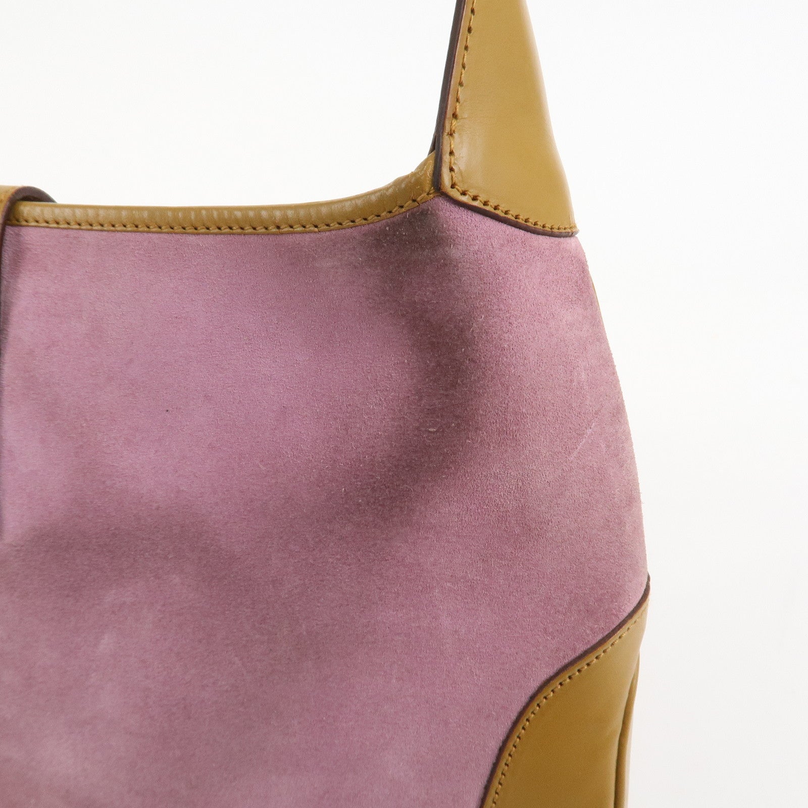 GUCCI Jackie Suede Shoulder Bag Hand Bag Pink Light Brown 001.3306