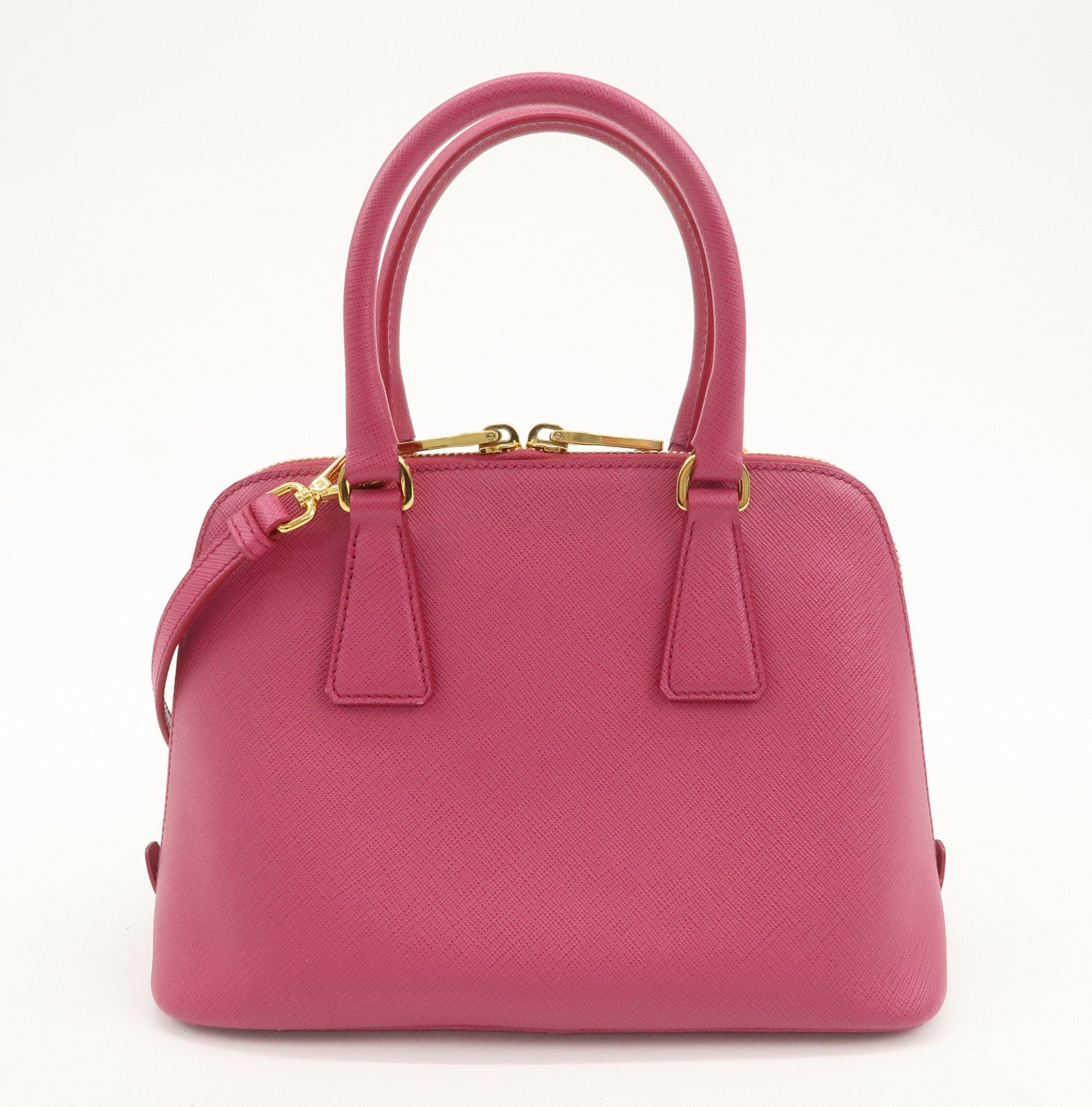 PRADA Saffiano Leather 2Way Hand Bag Shoulder Bag Pink 1BA838
