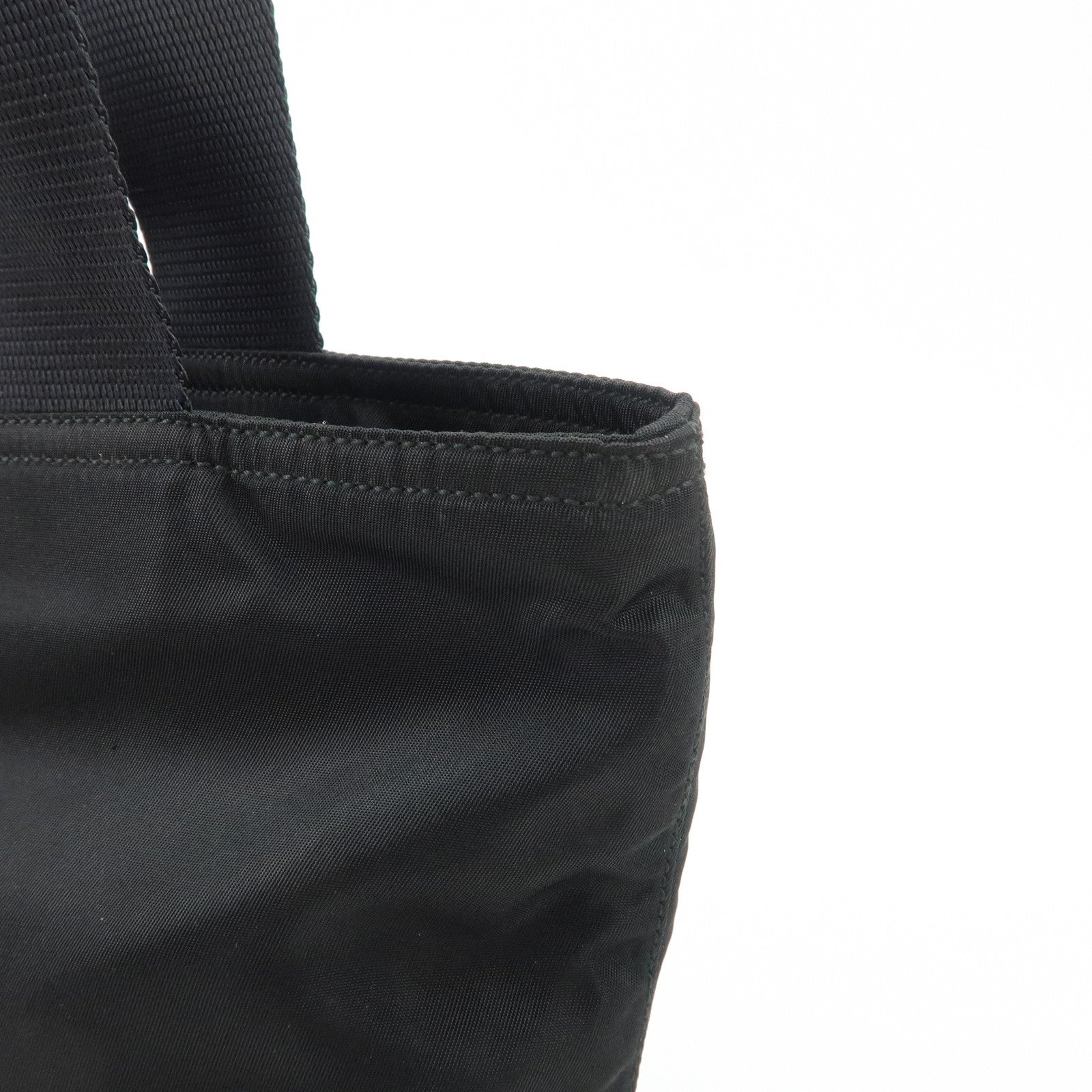 PRADA Triangle Logo Nylon Tote Bag Shoulder Bag Hand Bag Black