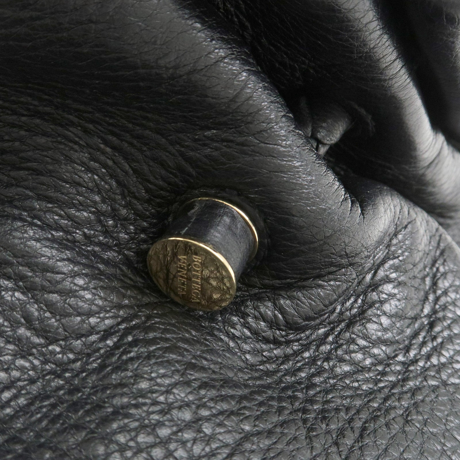 BOTTEGA VENETA Intrecciato Leather Hand Bag Shoulder Bag Black