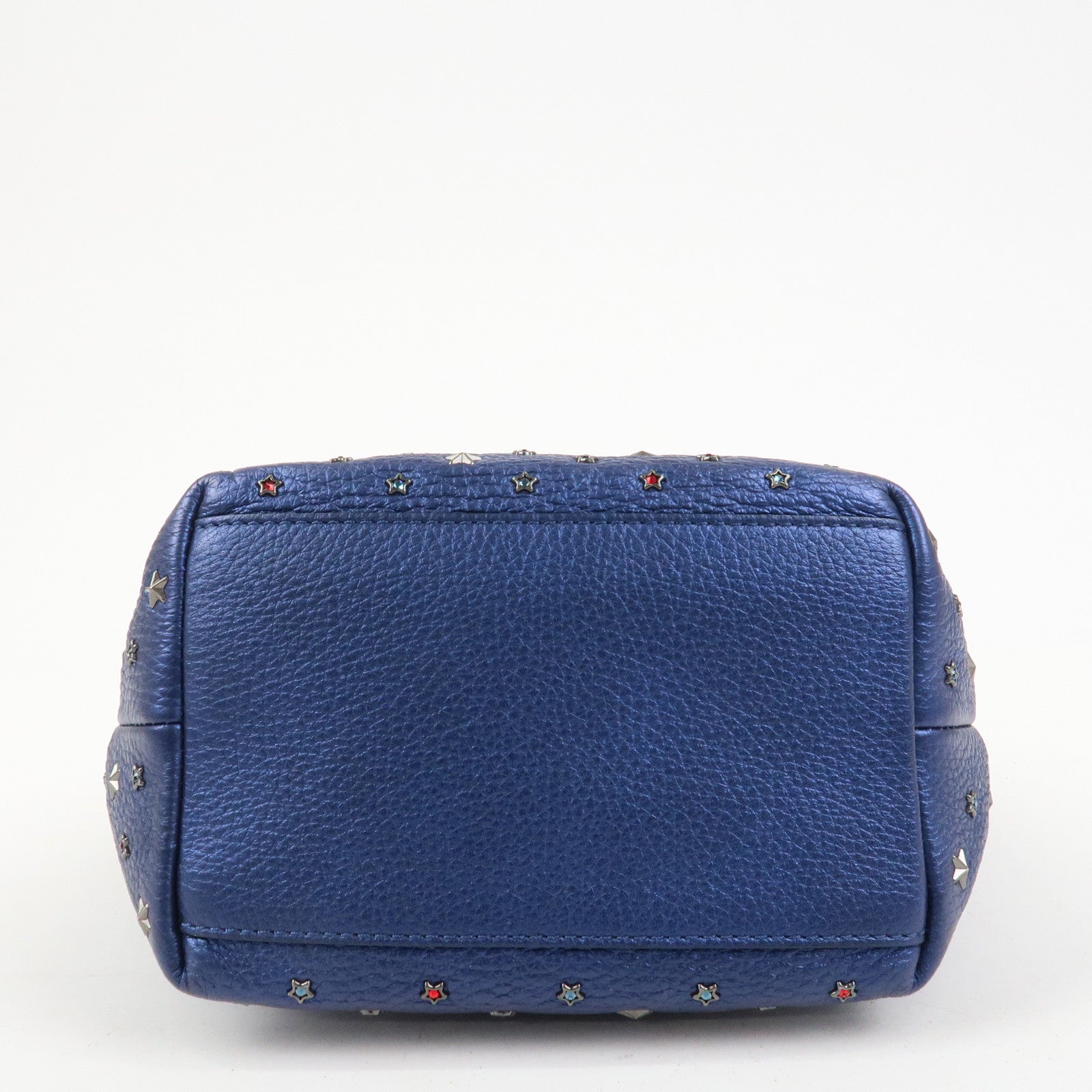 JIMMY CHOO Leather MINISARA 2Way Bag Hand Bag Shoulder Bag Blue