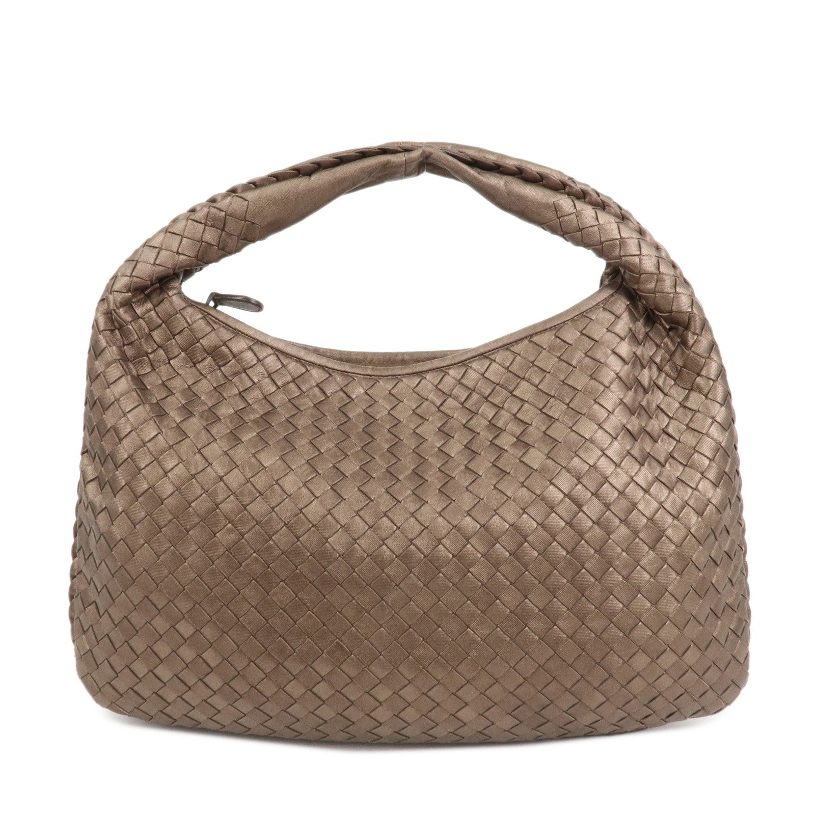 BOTTEGA VENETA Intrecciato Leather Shoulder Bag Metaric Brown