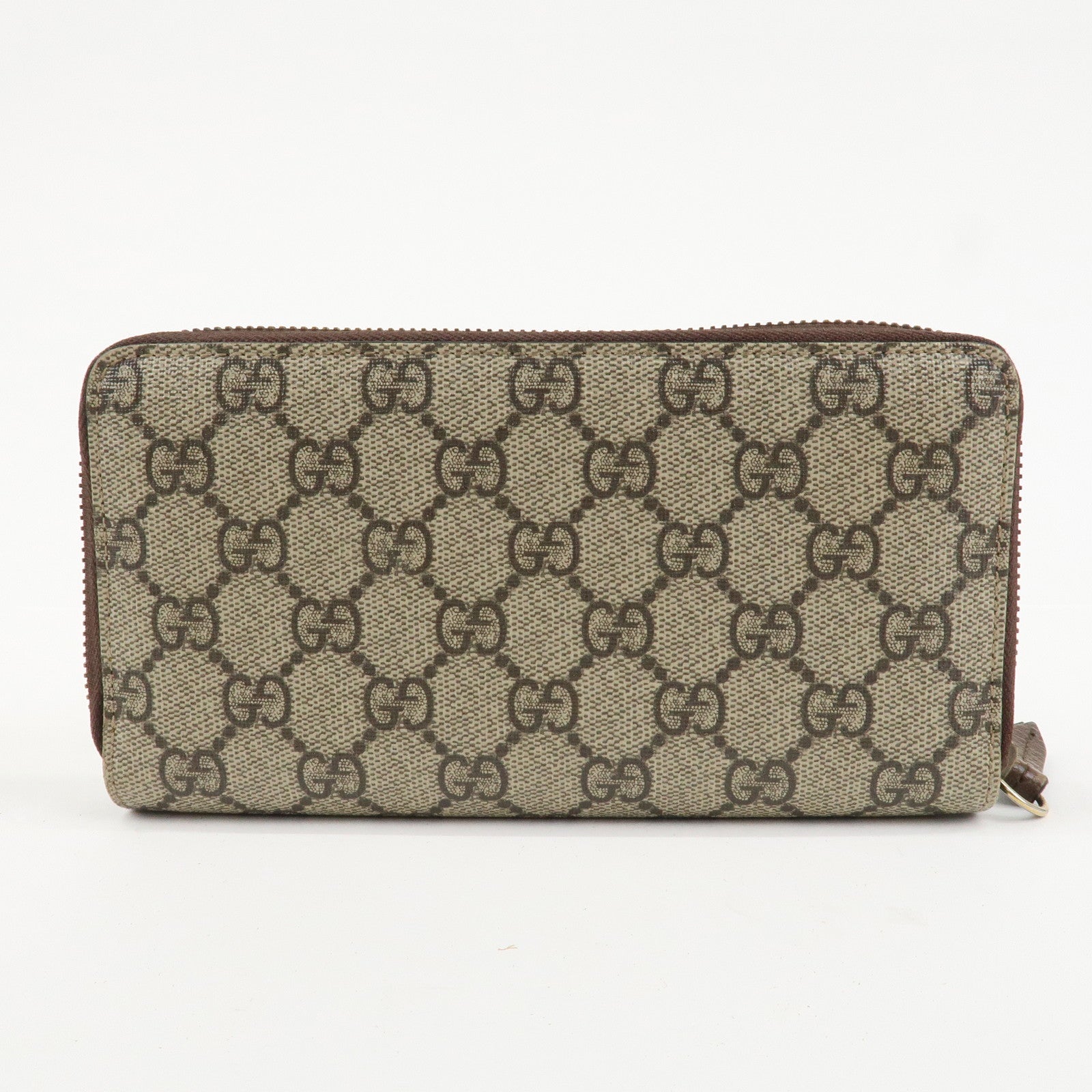 GUCCI Neo Vintage GG Supreme Round Zippy Long Wallet Beige 473953