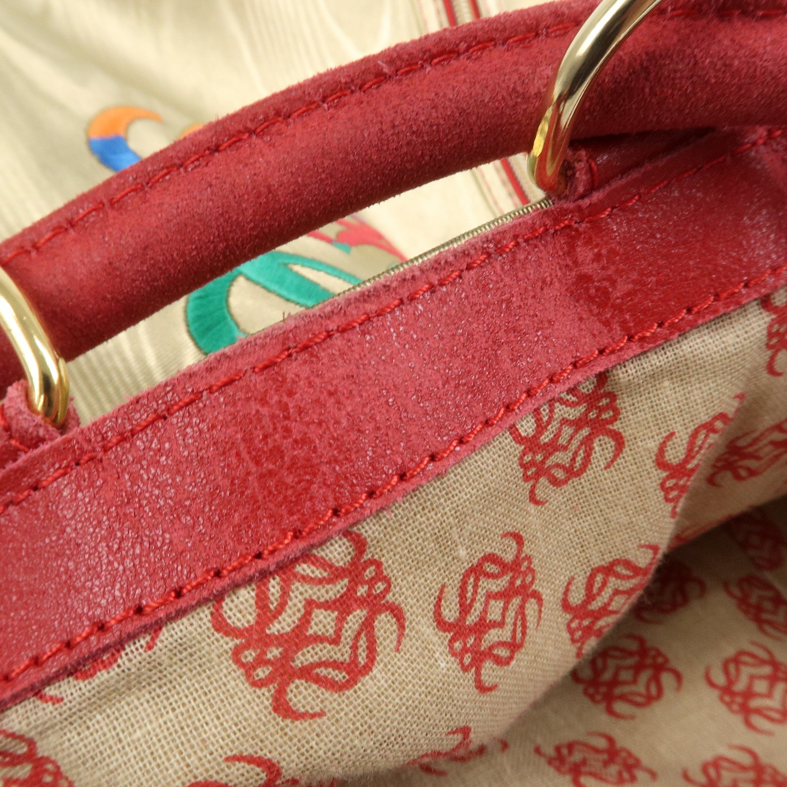 LOEWE Anagram PVC Leather Backpack Shoulder Bag Gold