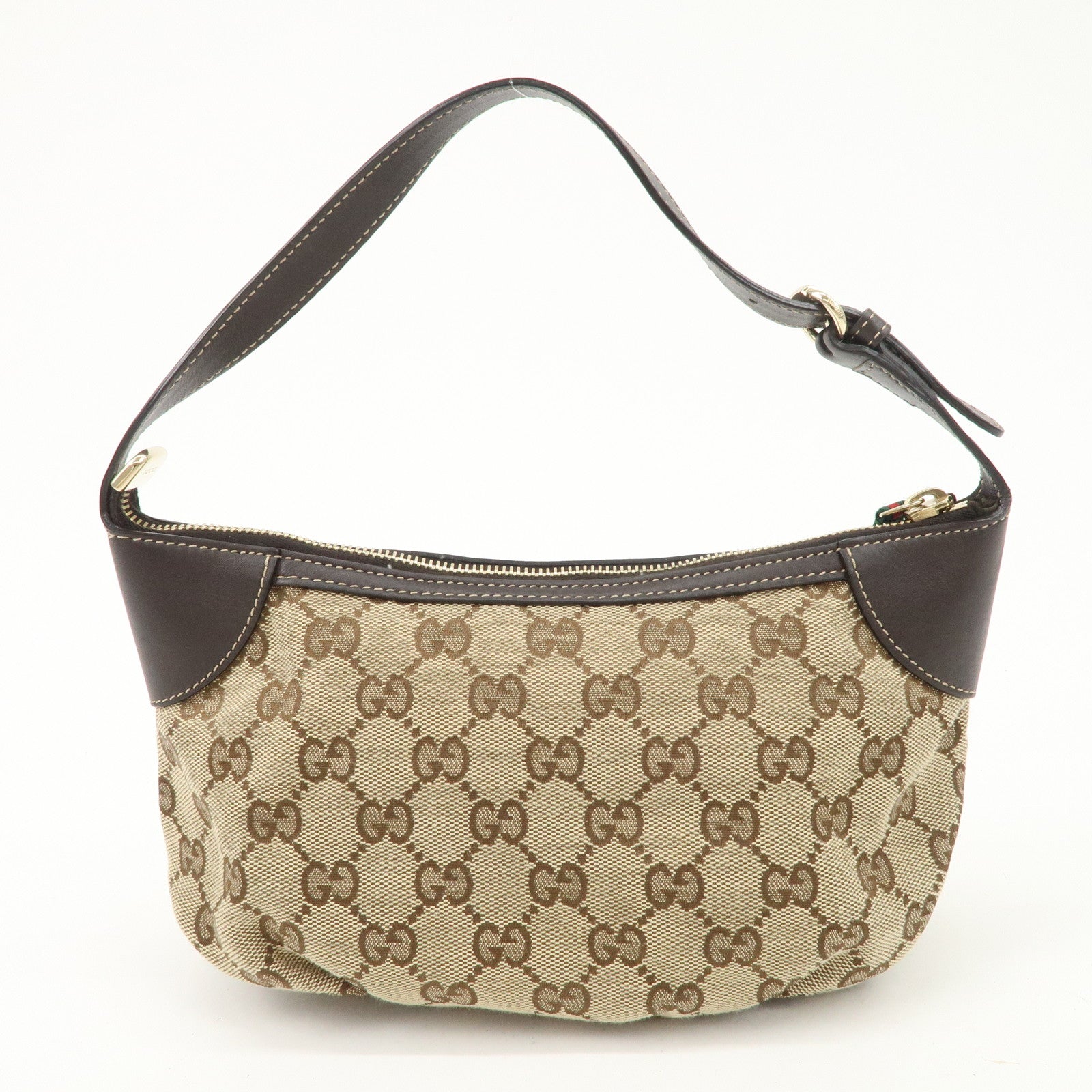 GUCCI Sherry GG Canvas Leather Shoulder Bag Beige Brown 224093 Used