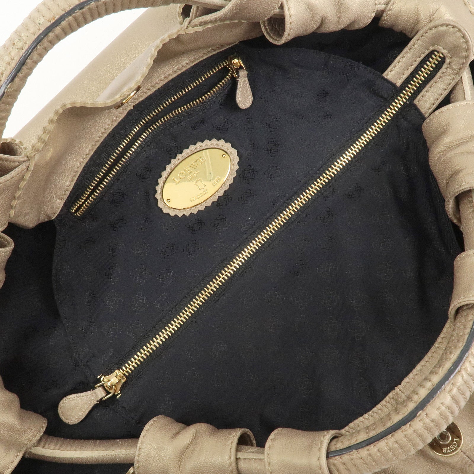 LOEWE Anagram Nappa Aire Leather Hand Bag Shoulder Bag Gold