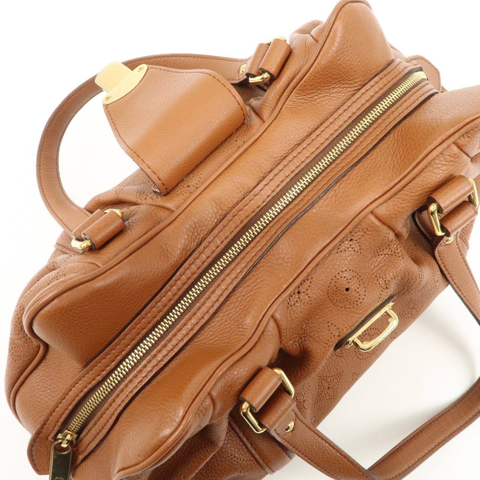 Louis Vuitton Monogram Mahina Luna PM Hand Bag Brown M97052 Used