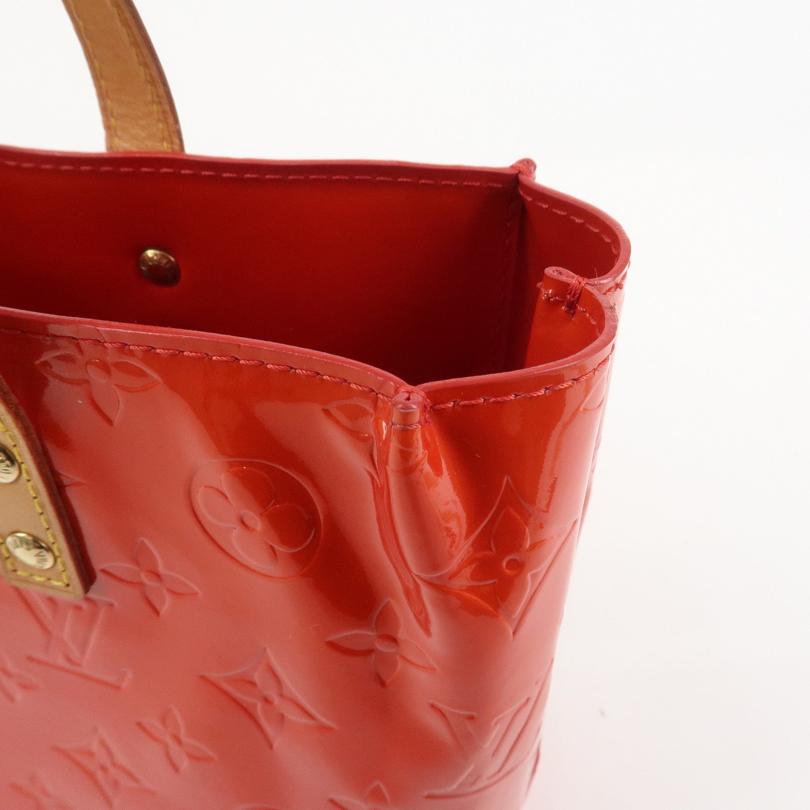 Louis Vuitton Monogram Vernis Lead PM Hand Bag Rouge M91088
