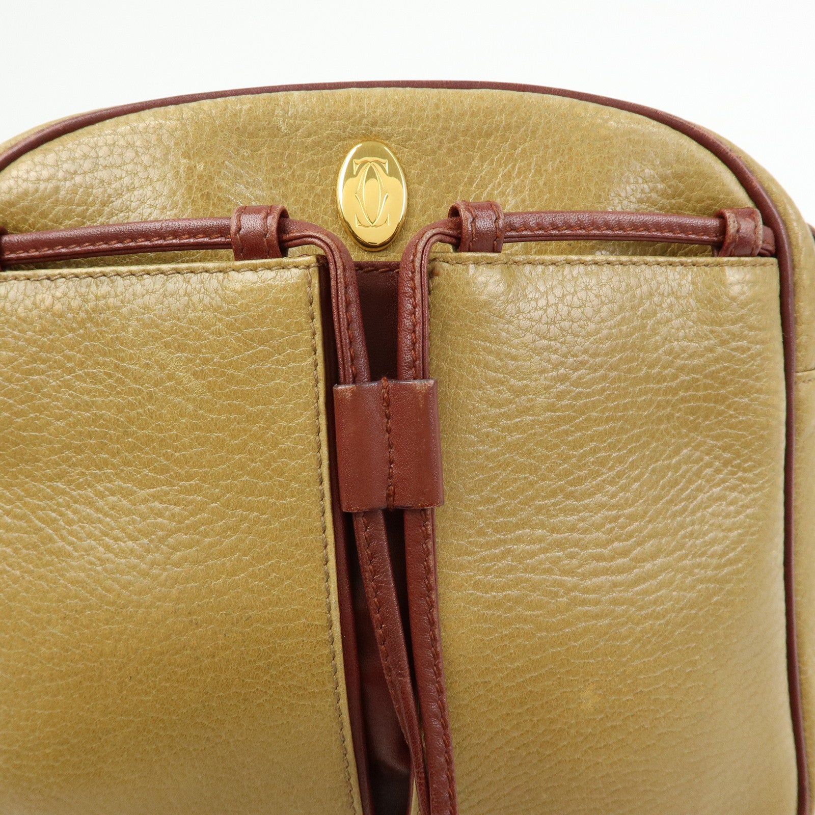 Cartier Must de Cartier Leather Shoulder Bag Crossbody Bag Beige