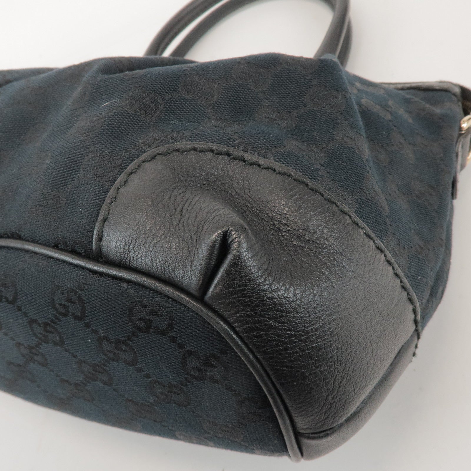 GUCCI Sukey Interlocking G GG Canvas Leather 2Way Bag Black 247902