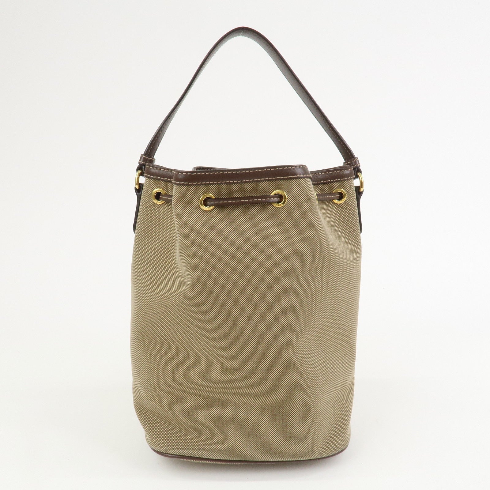 PRADA Jacquard Leather 2Way Bag Drawstring Hand Shoulder Bag 1BH038