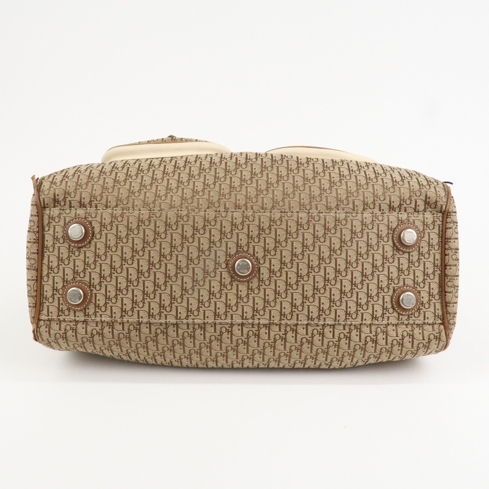 Christian Dior Trotter Canvas Leather Hand Bag Shoulder Bag Brown