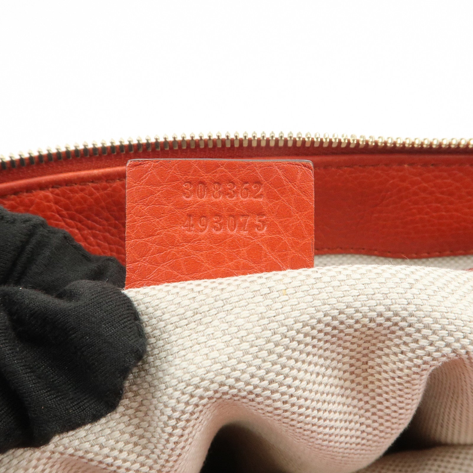 GUCCI SOHO Interlocking G Leather 2Way Hand Bag Orange 308362