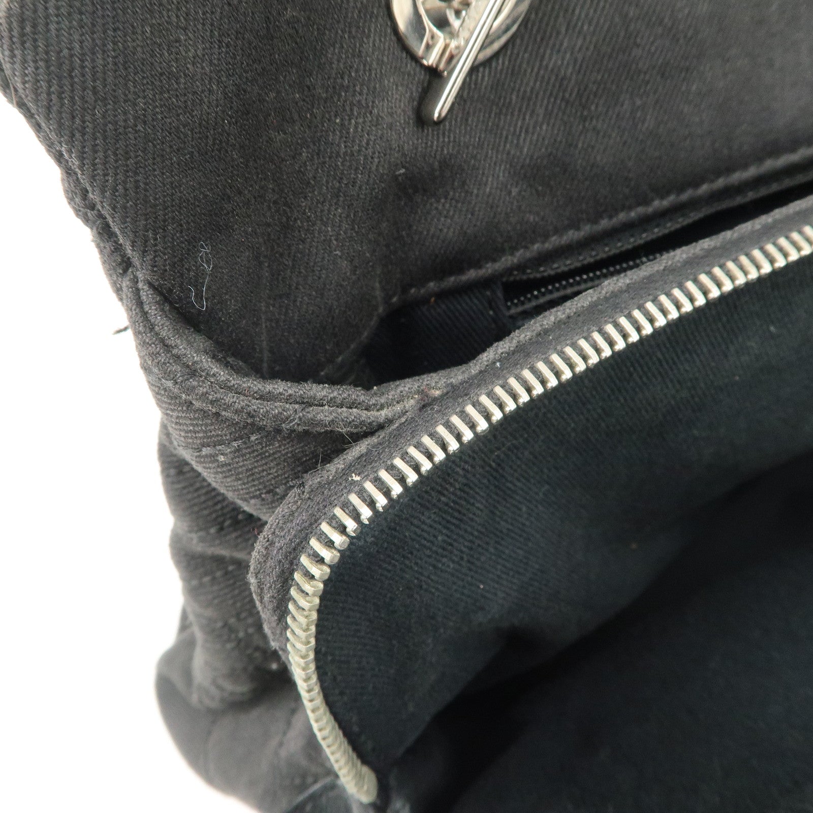 CHANEL Camelia Denim Chain Shoulder Bag Black A66903 Used