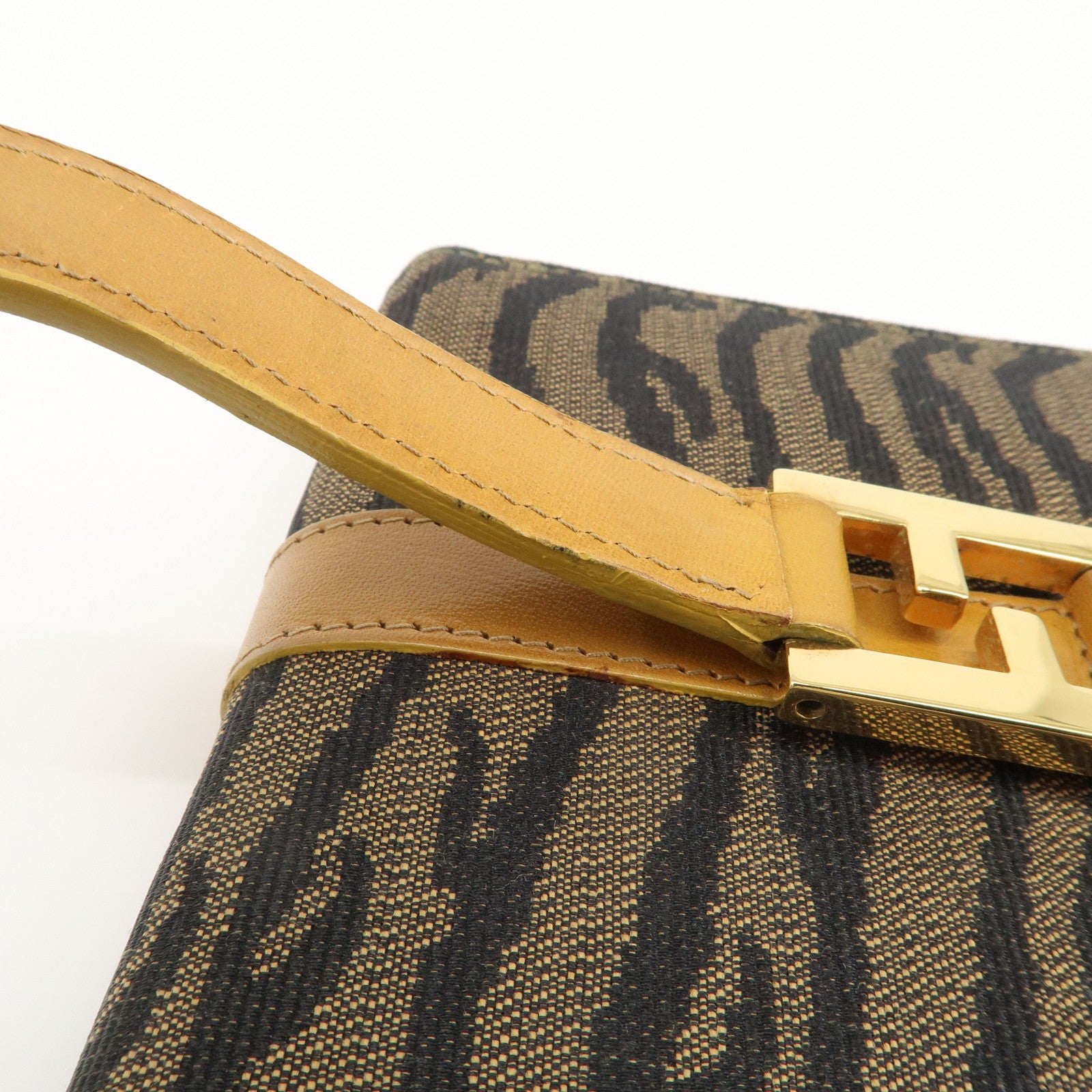 GUCCI  Leather × GG Canvas Black 07198 Used