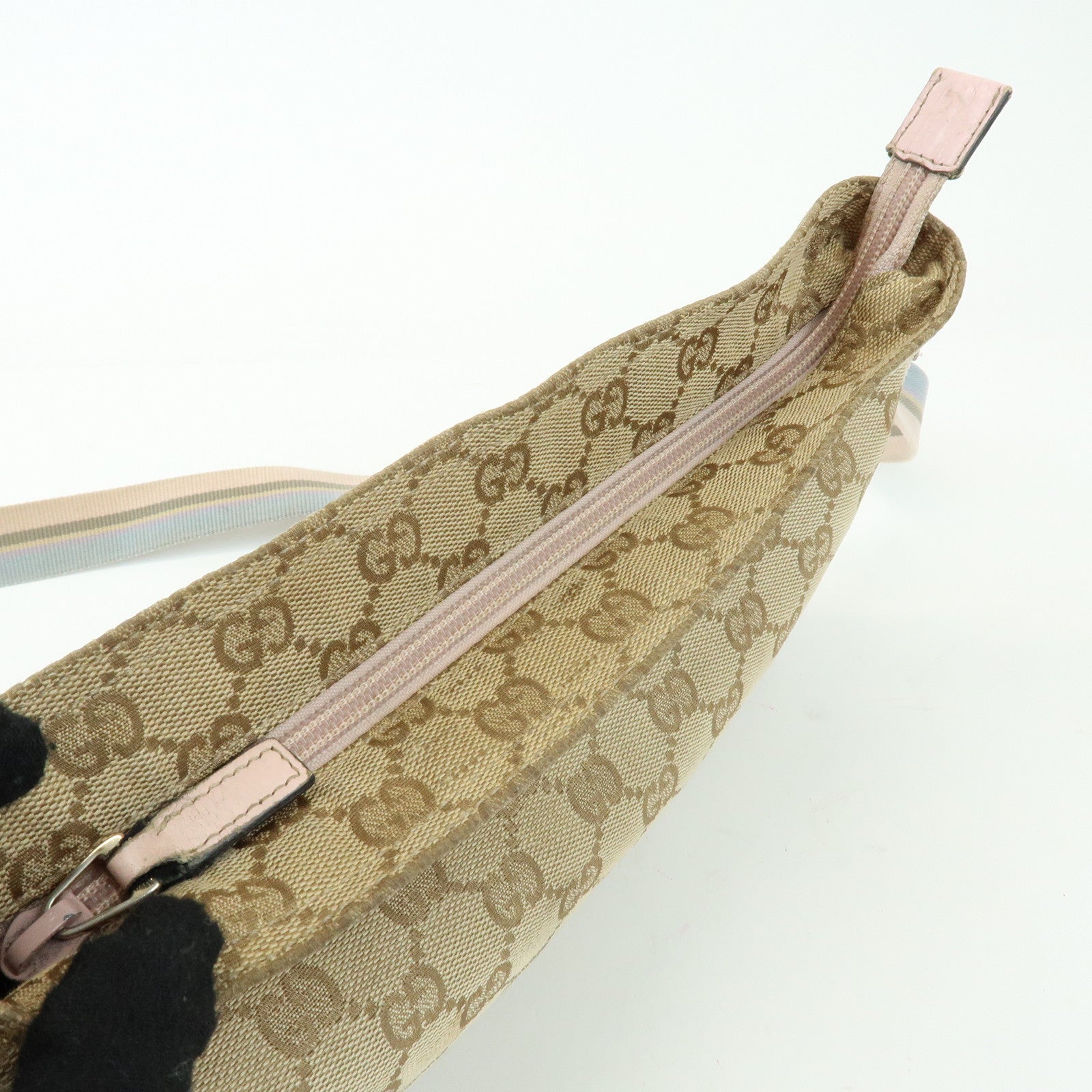 GUCCI Sherry GG Canvas Leather Shoulder Bag Crossbody Bag 189749