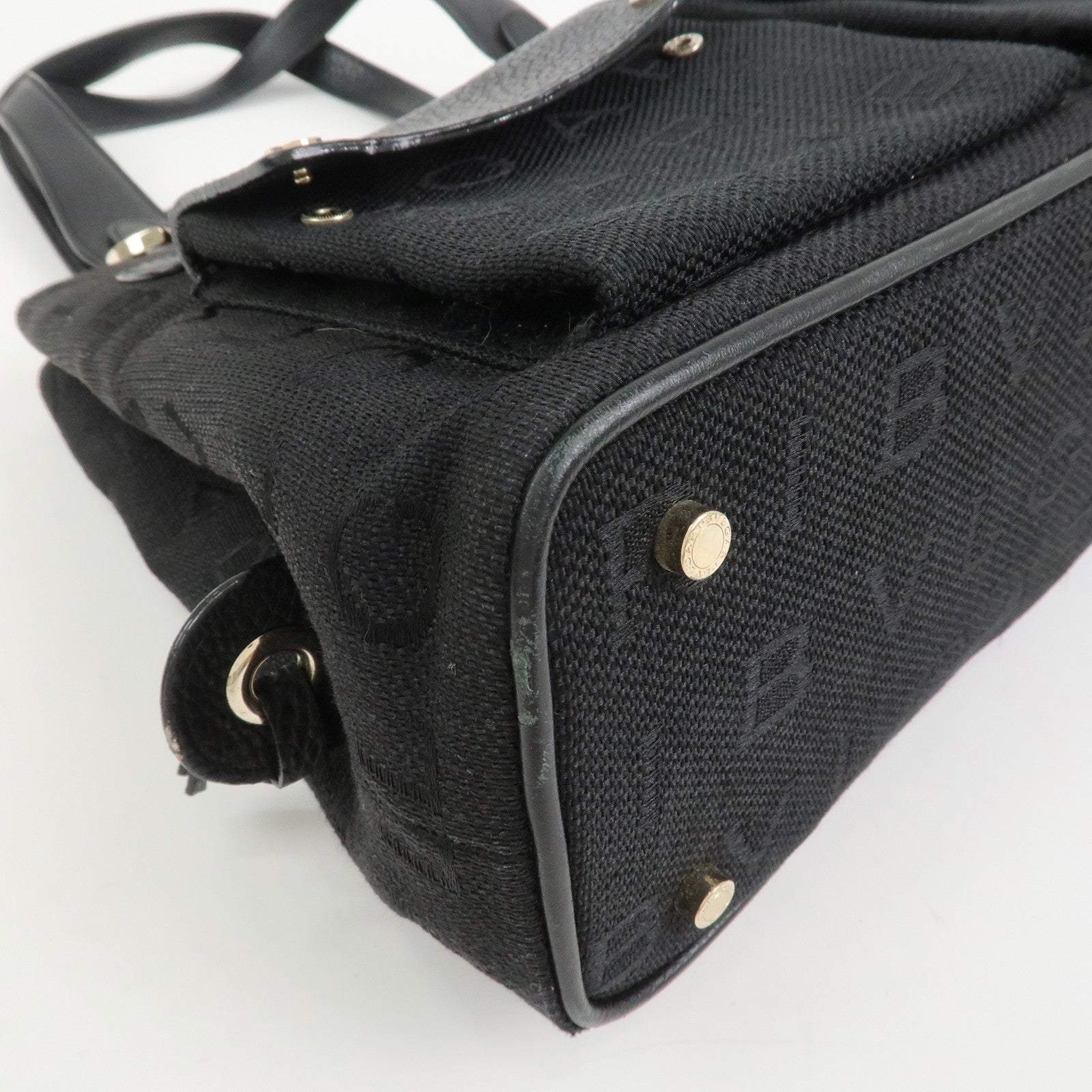 BVLGARI Logo Mania Canvas Leather 2Way Bag Shoulder Bag Black