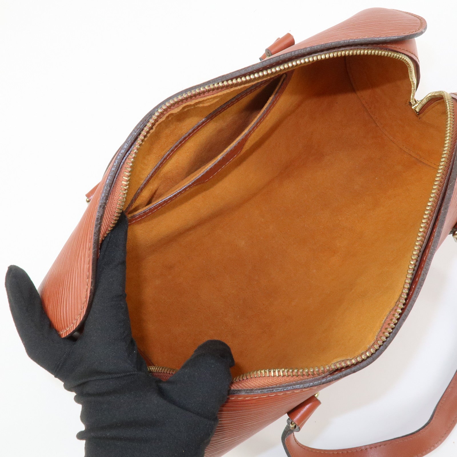 Louis Vuitton Epi Leather Soufflot Hand Bag Kenya Brown M52223