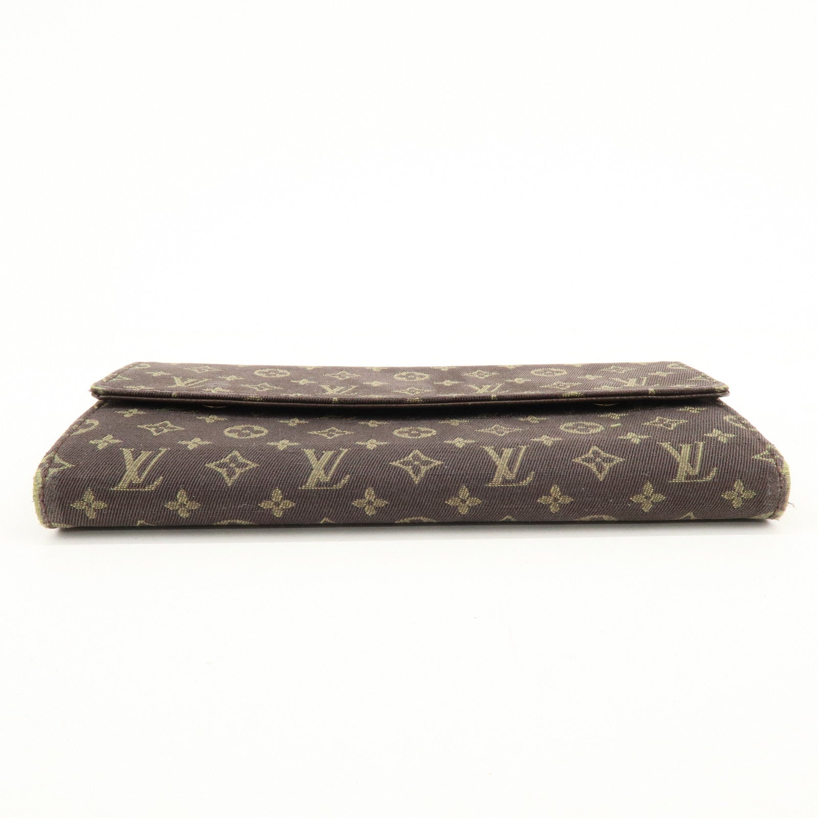 Louis Vuitton Monogram Mini Lin Canvas Long Wallet Brown M95234