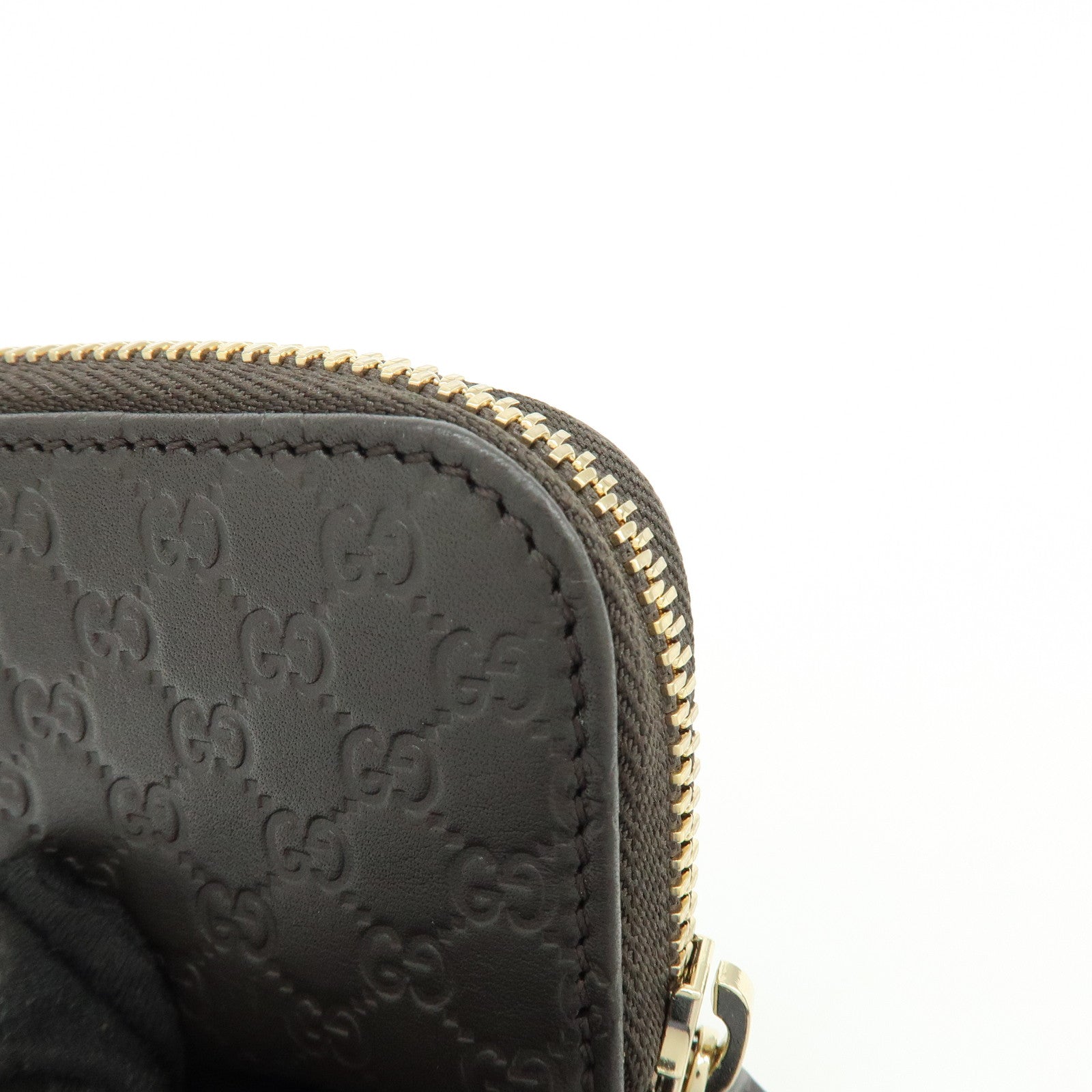 GUCCI Micro Guccissima Leather Coin Case Purse Dark Brown 449896