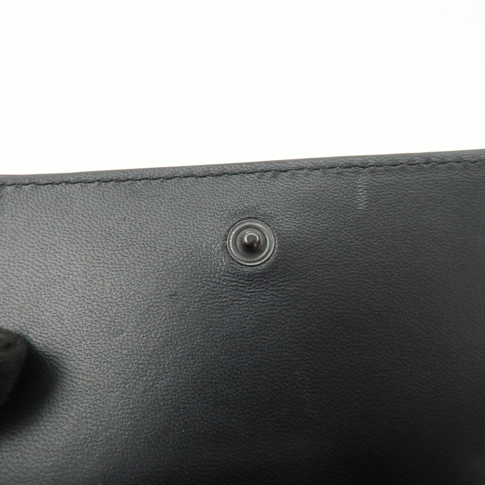 Bottega Veneta  Intrecciato Leather Tri-fold Compact Wallet Black