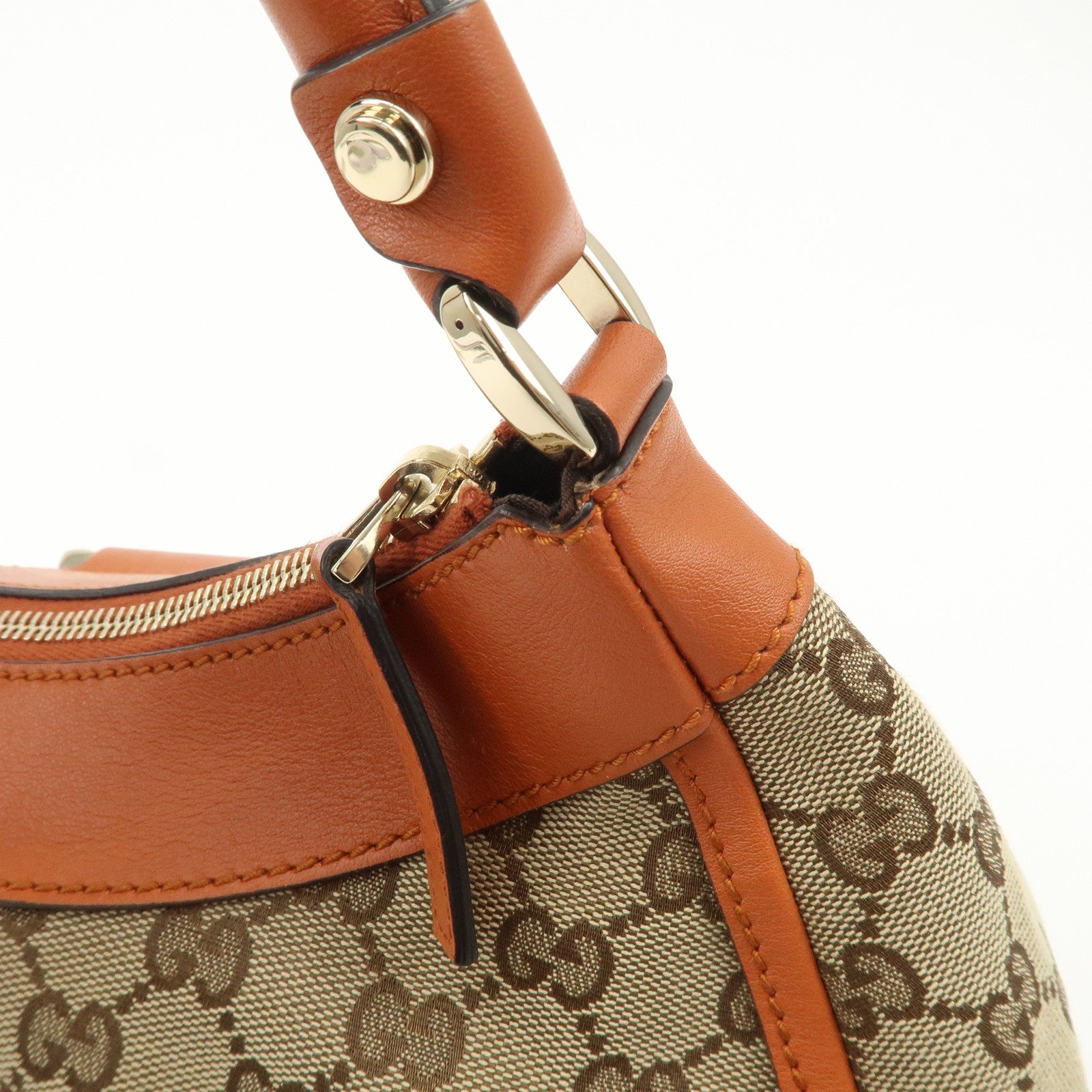 GUCCI Abbey GG Canvas Leather Shoulder Bag Hand Bag Beige 190525