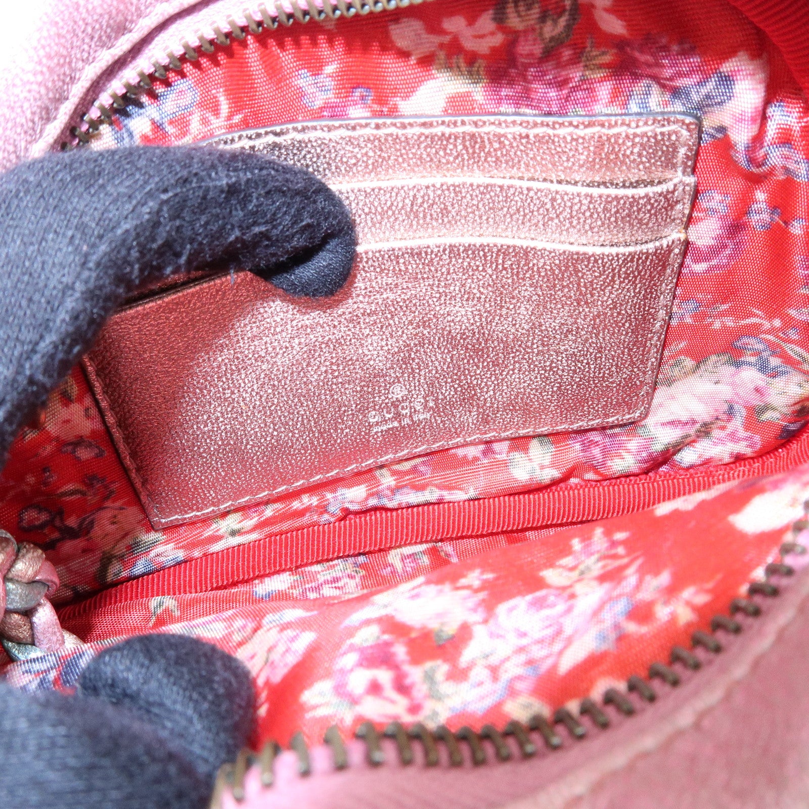 GUCCI Horsebit Laminated Quilting Leather Shoulder Bag Pink 534951