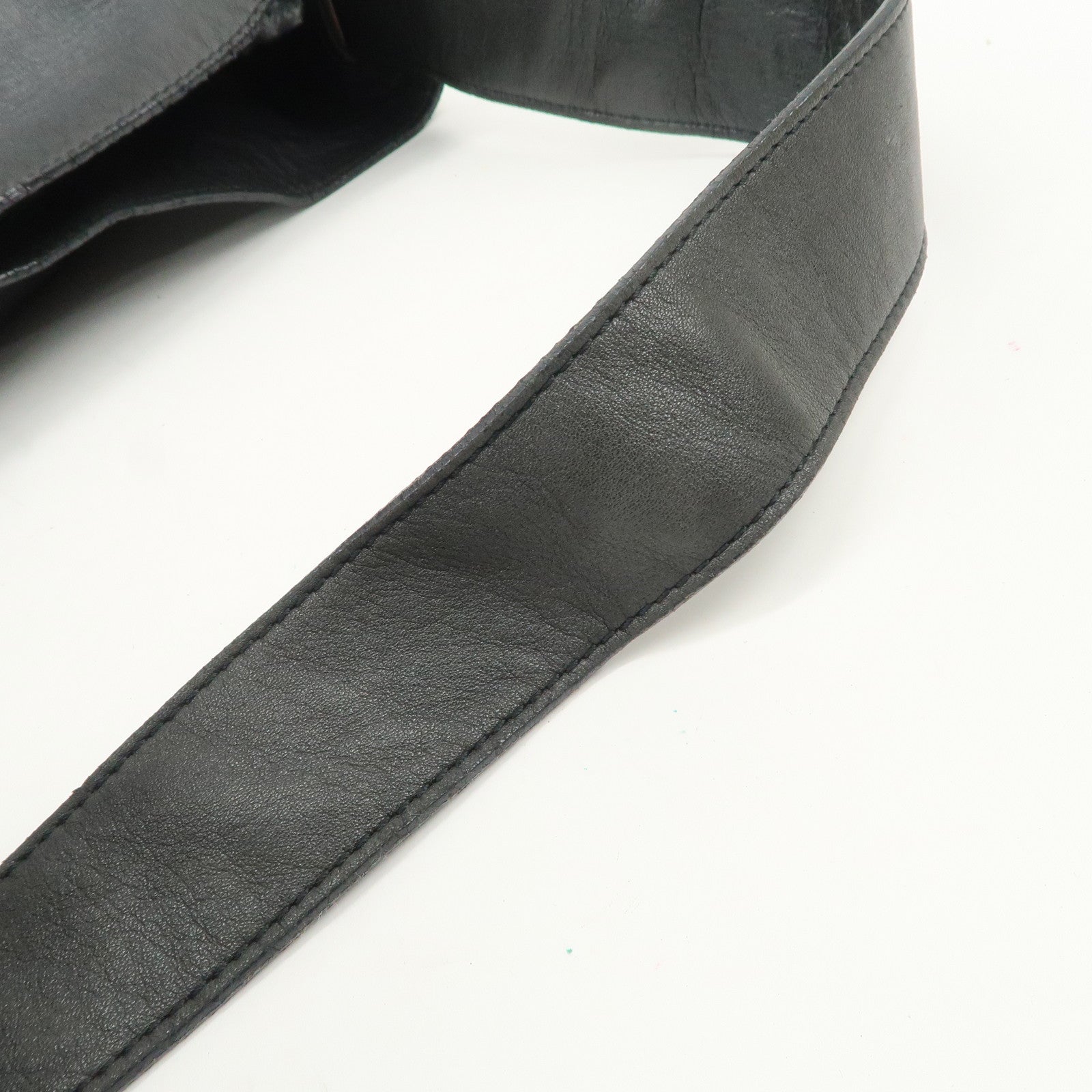 LOEWE Logo Leather Shoulder Bag Hand Bag Black