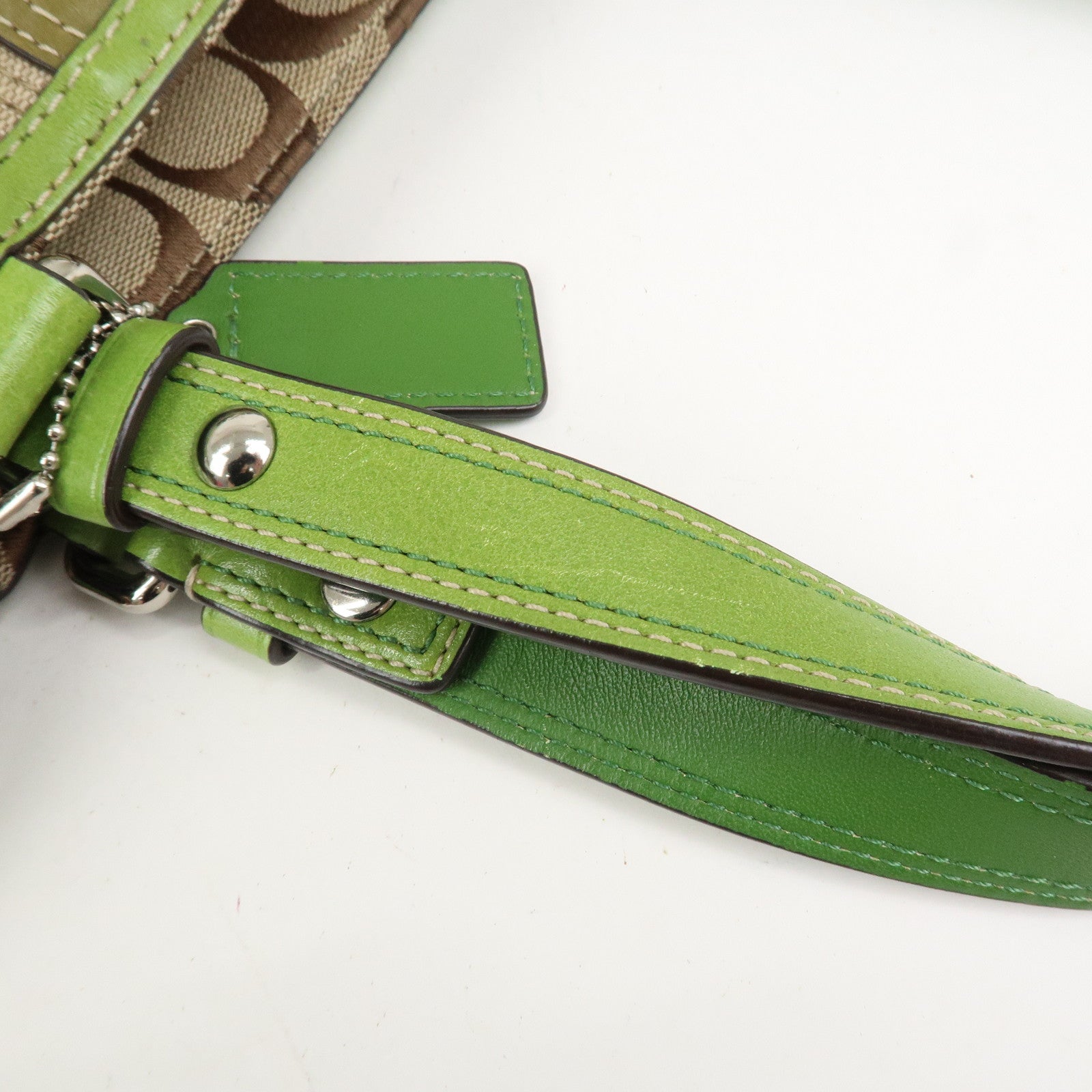 COACH Signature POPPY Set of 2 Canvas Leather Shoulder Hand Bag