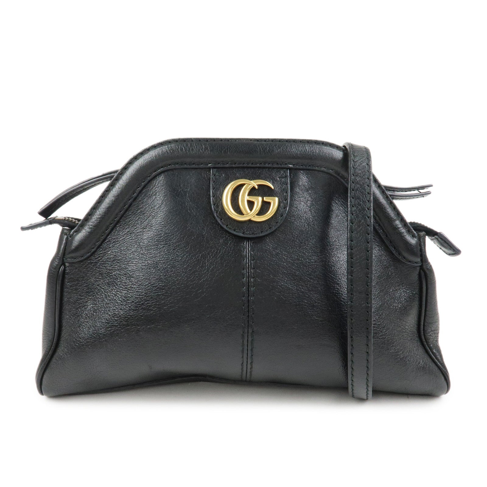 GUCCI Animalier Liber Small Cat Head Shoulder Bag Black 524620