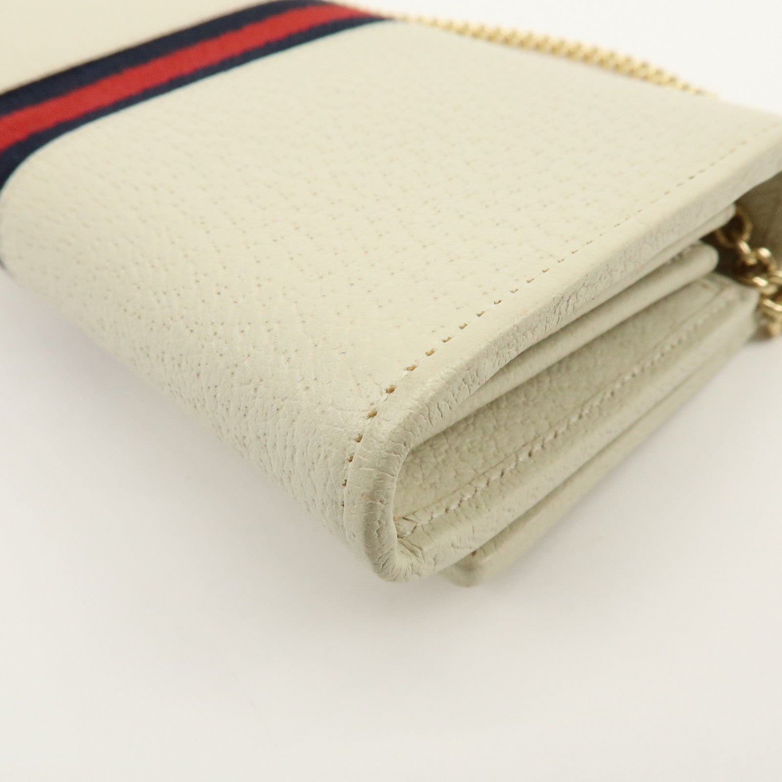 GUCCI Sherry GG Marmont Leather Chain Wallet Ivory 546592