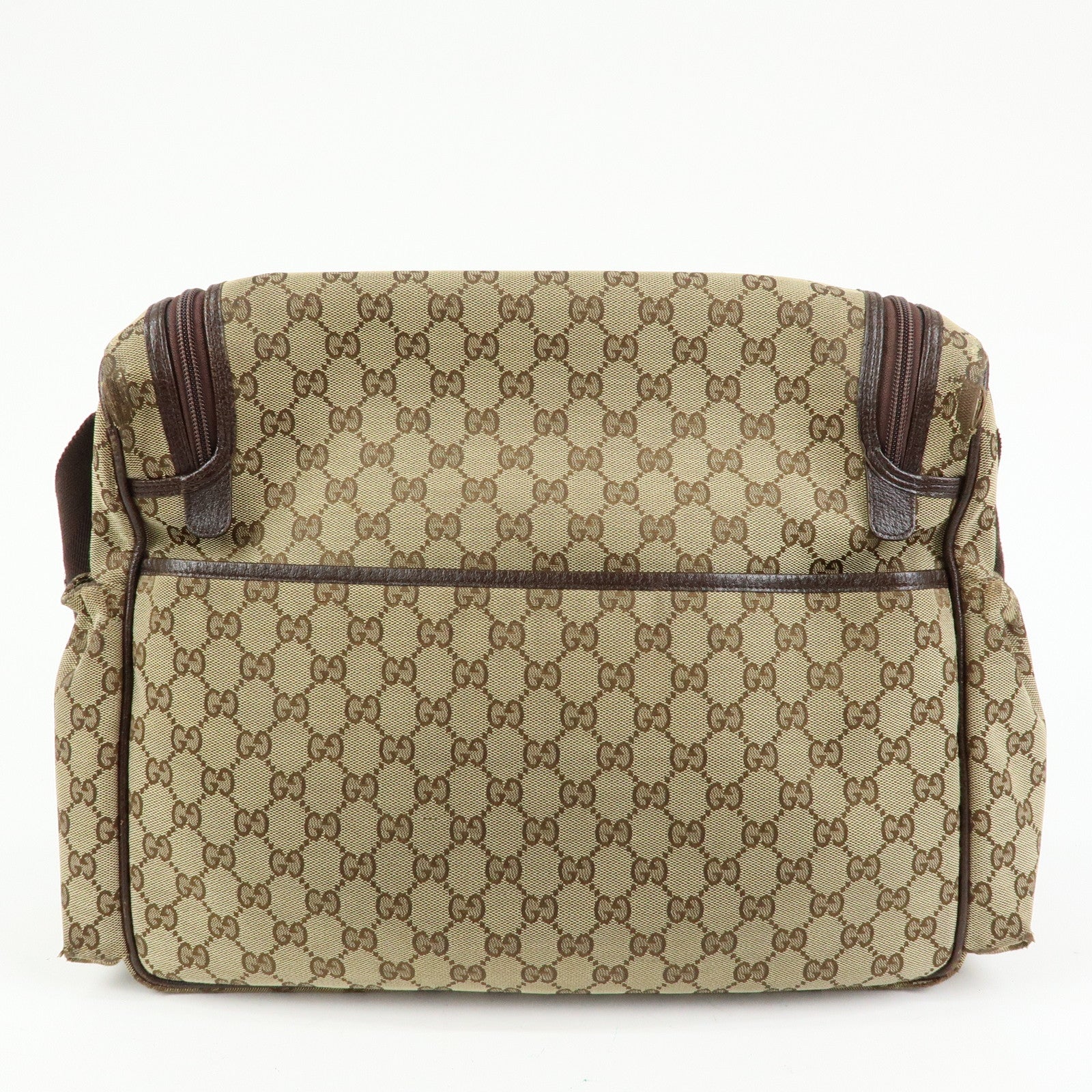 GUCCI GG Canvas Leather Shoulder Crossbody Bag Beige Brown 123326