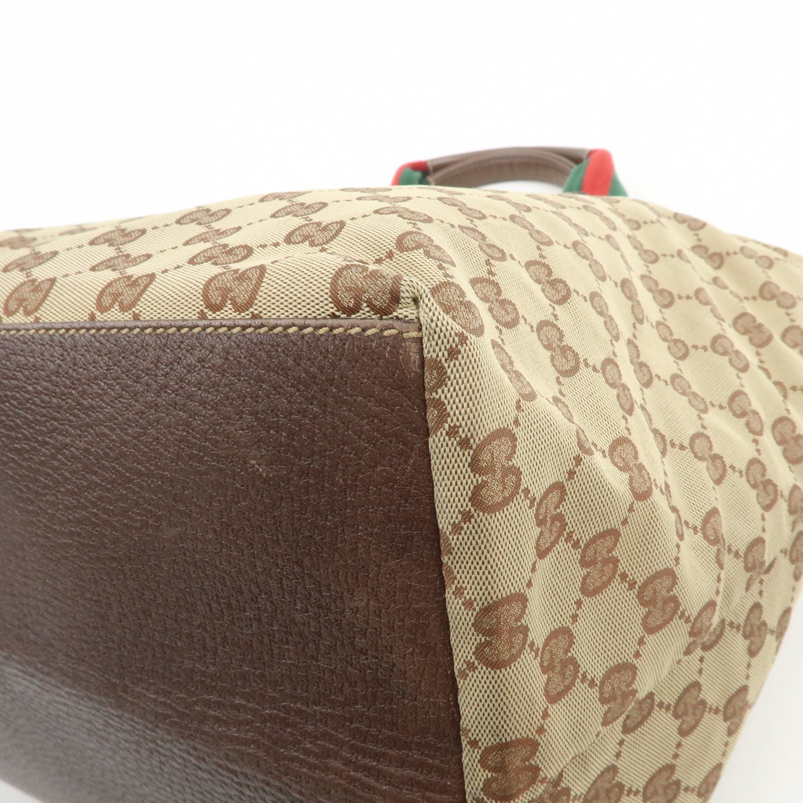 GUCCI Sherry GG Canvas Leather Tote Bag Shoulder Bag Brown 131231